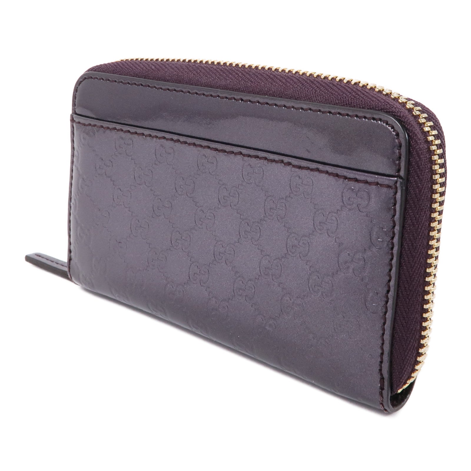 GUCCI 漆皮皮革Card Case金扣卡片套紫色