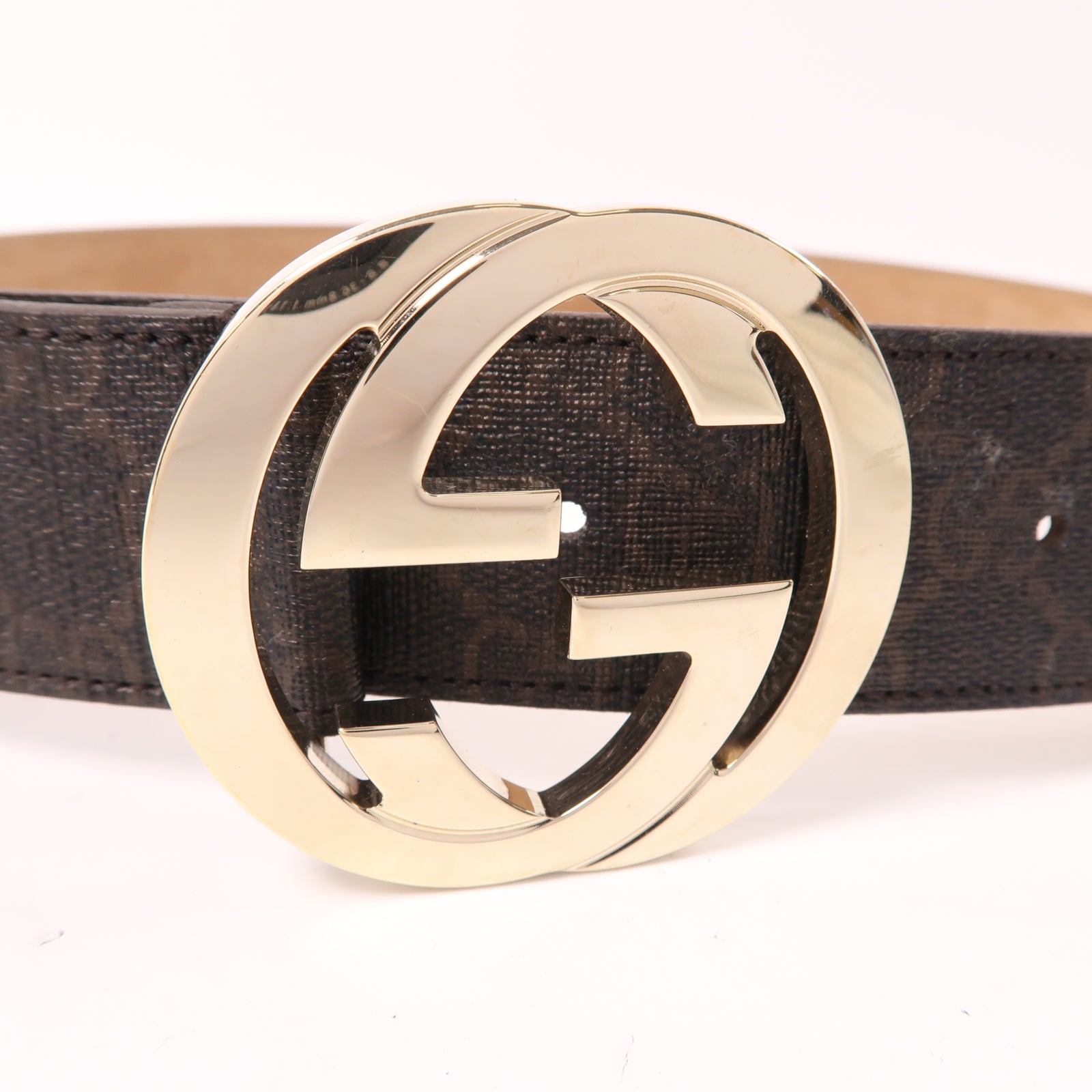 GUCCI 皮革Belt 80cm皮帶棕色/金色