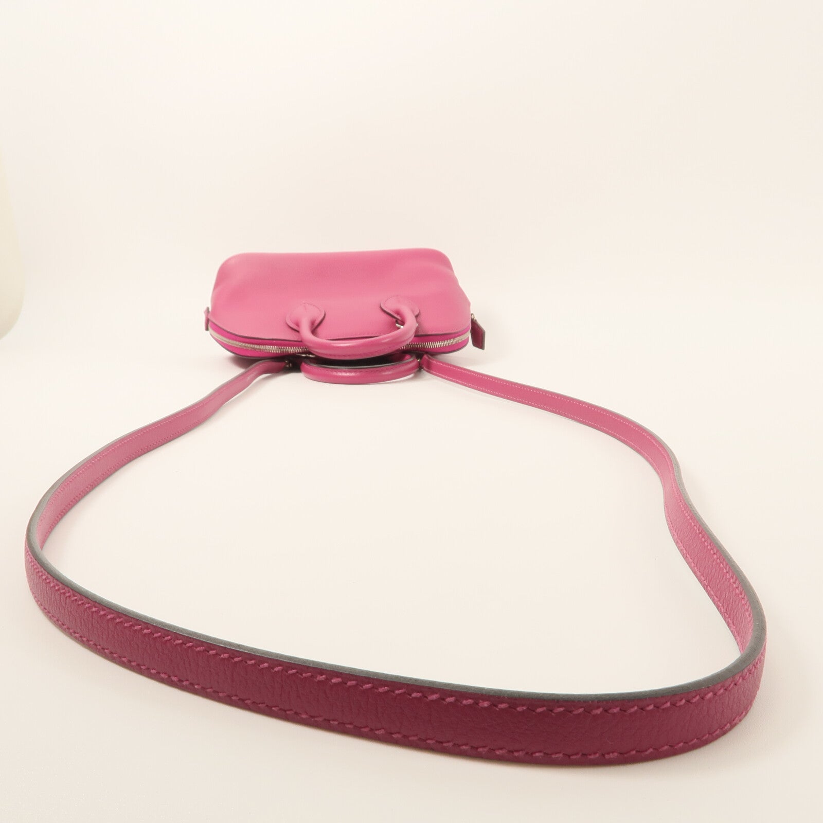 HERMES Evercolor皮革Mini Bolide 1923手挽肩背兩用袋Rose Pourpre