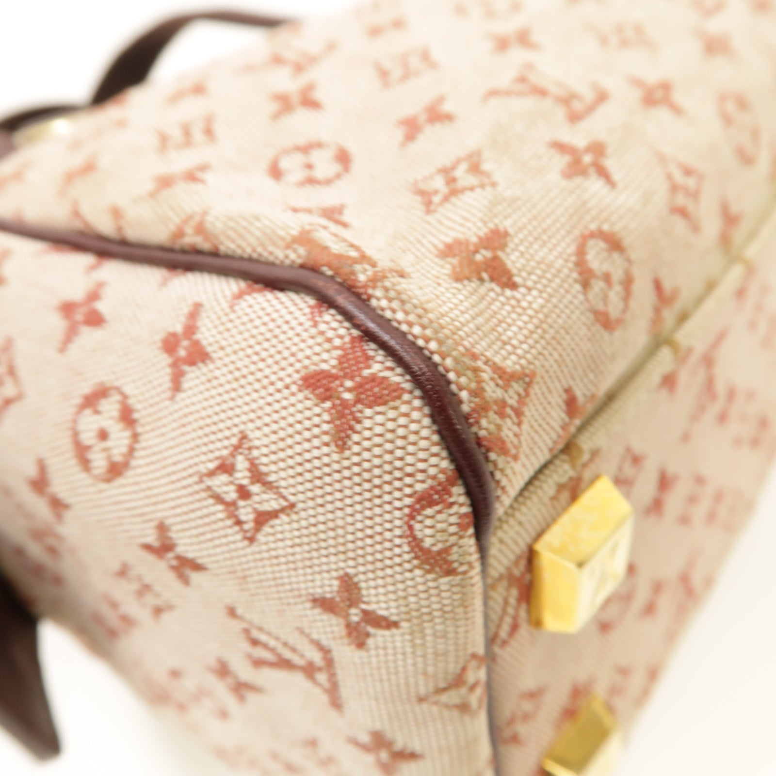 LOUIS VUITTON Monogram Mini Josephine PM金扣肩背袋粉紅色