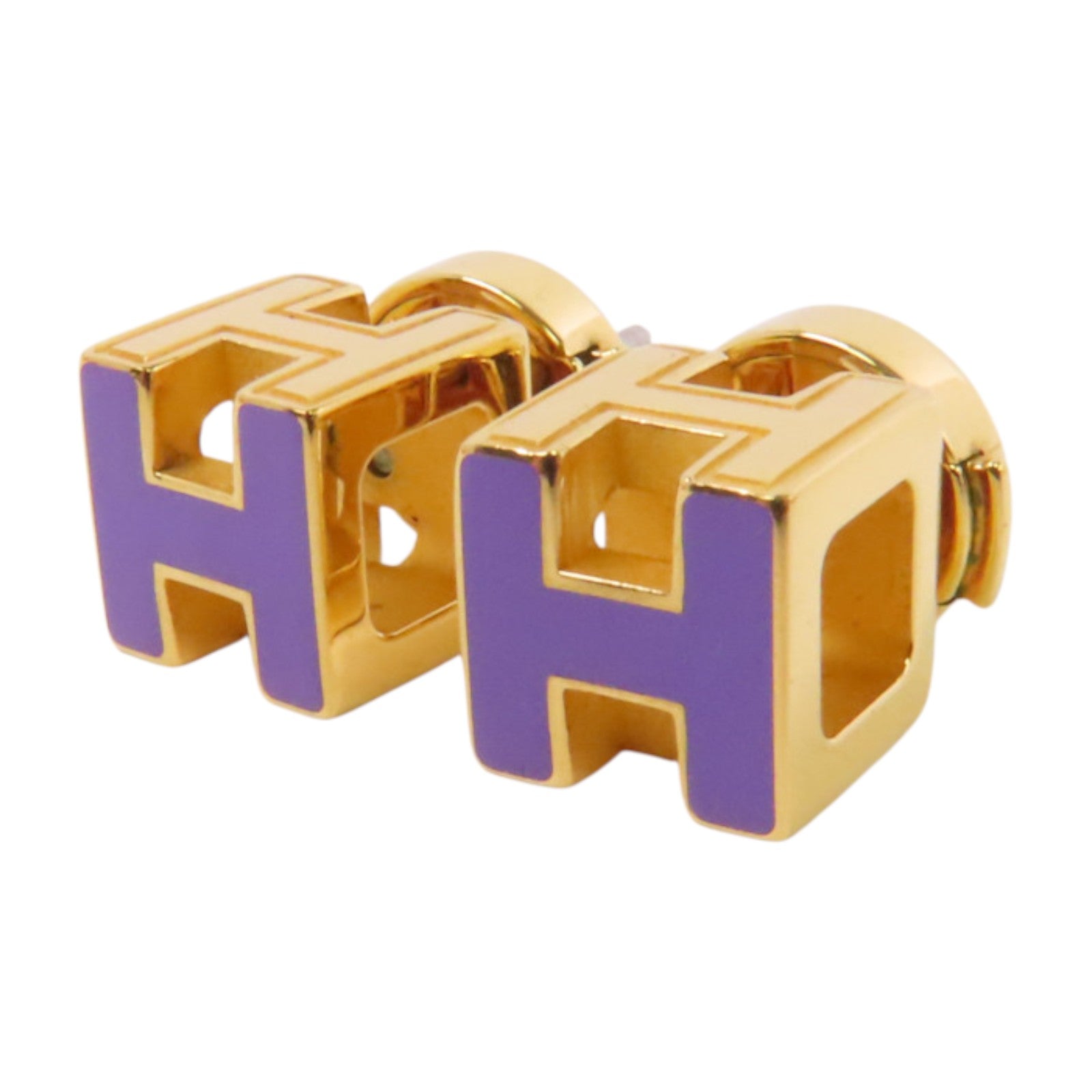 HERMES 金屬/琺瑯Caged H Earrings金扣耳環