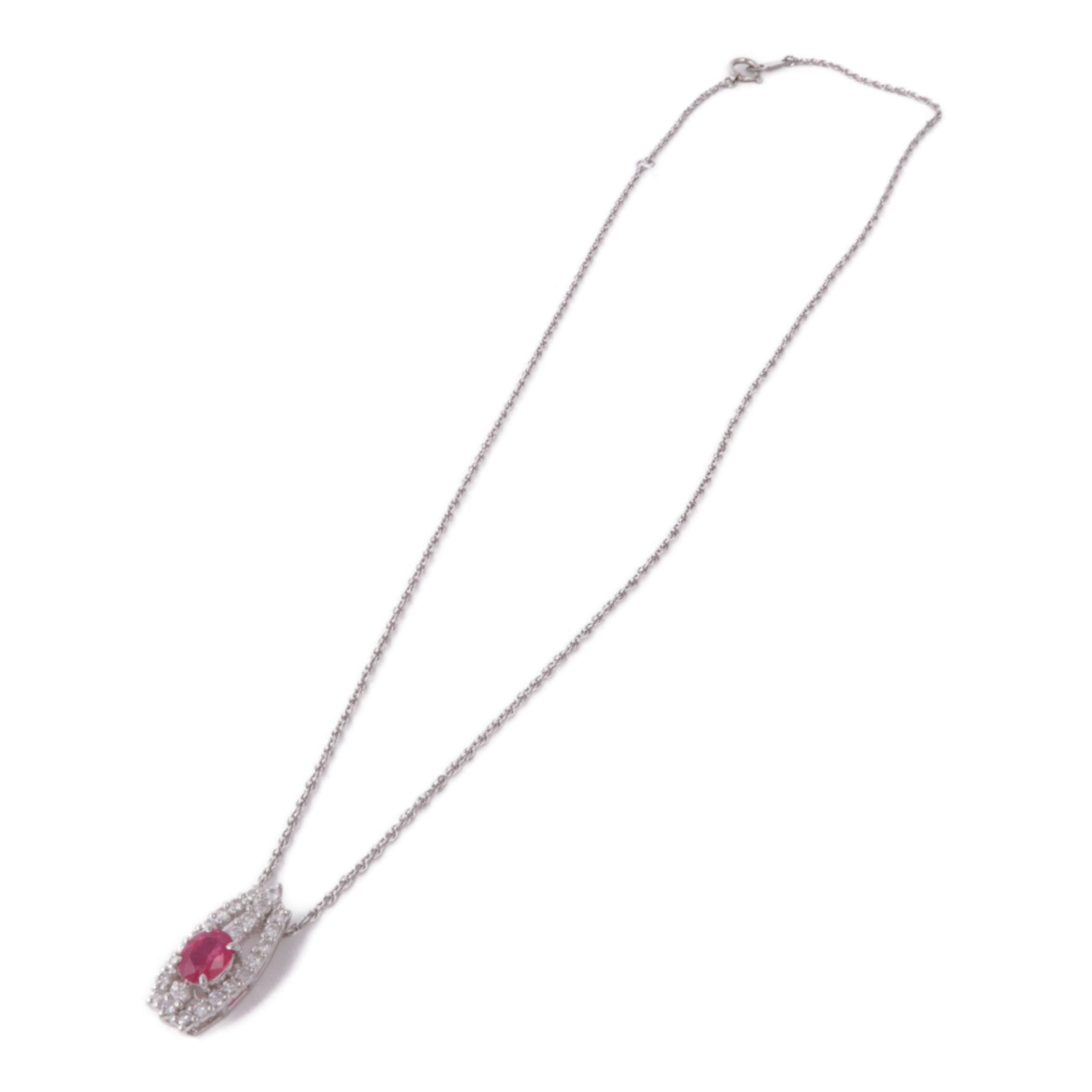 JEWELRY Ruby Diamond Necklace PT850 PT900 Platinum