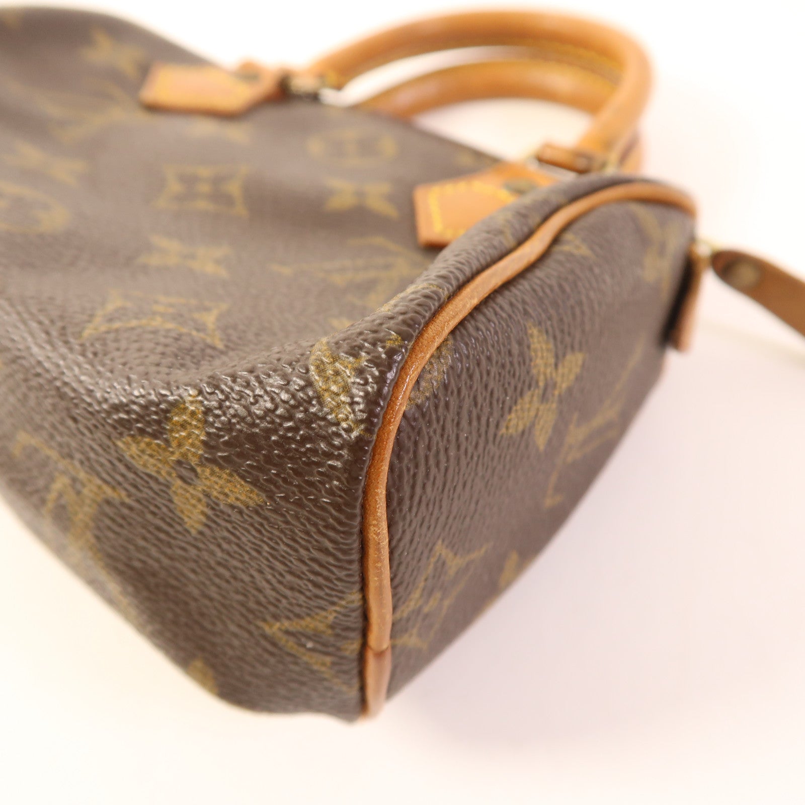 LOUIS VUITTON Monogram Speedy Mini金扣手挽袋棕色