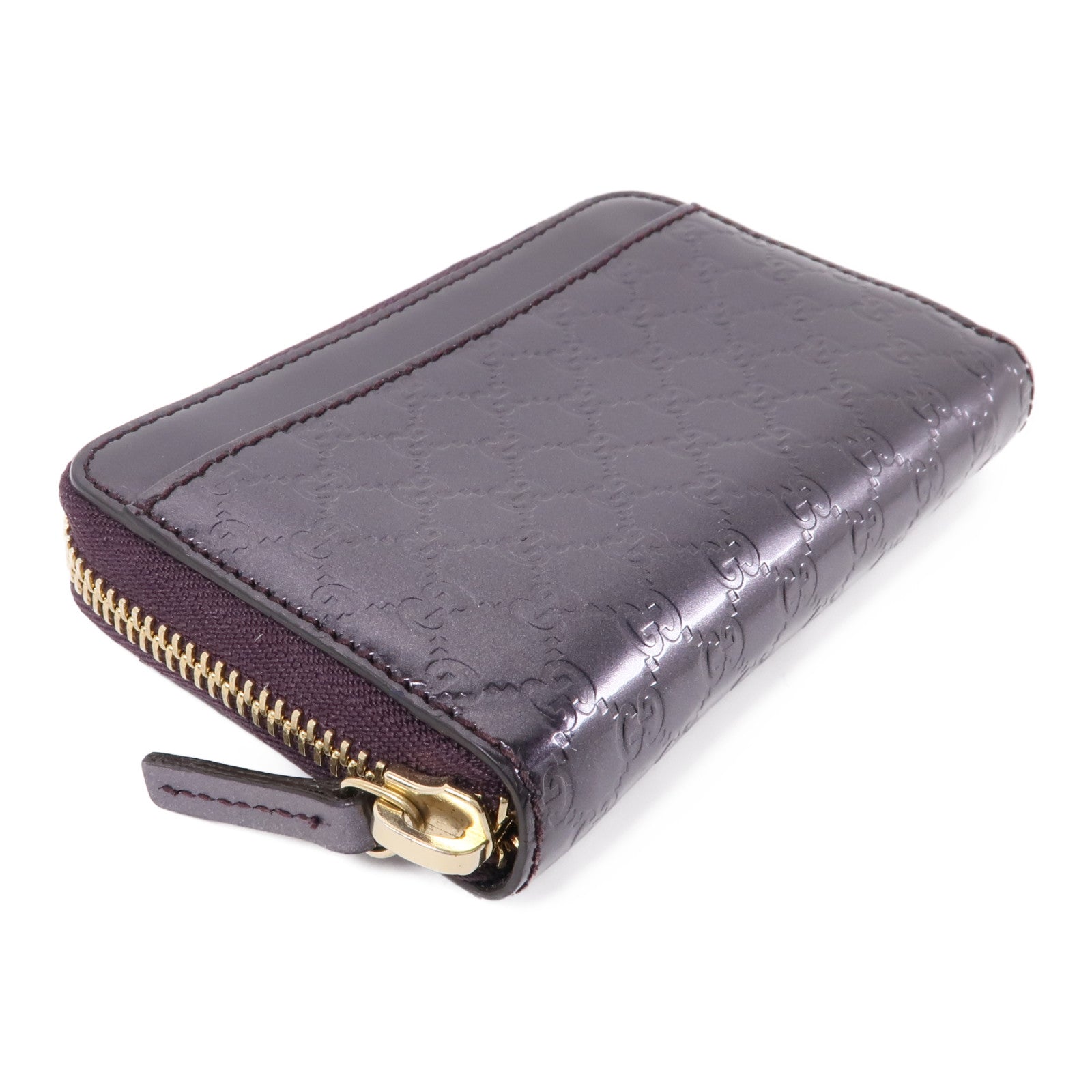 GUCCI 漆皮皮革Card Case金扣卡片套紫色