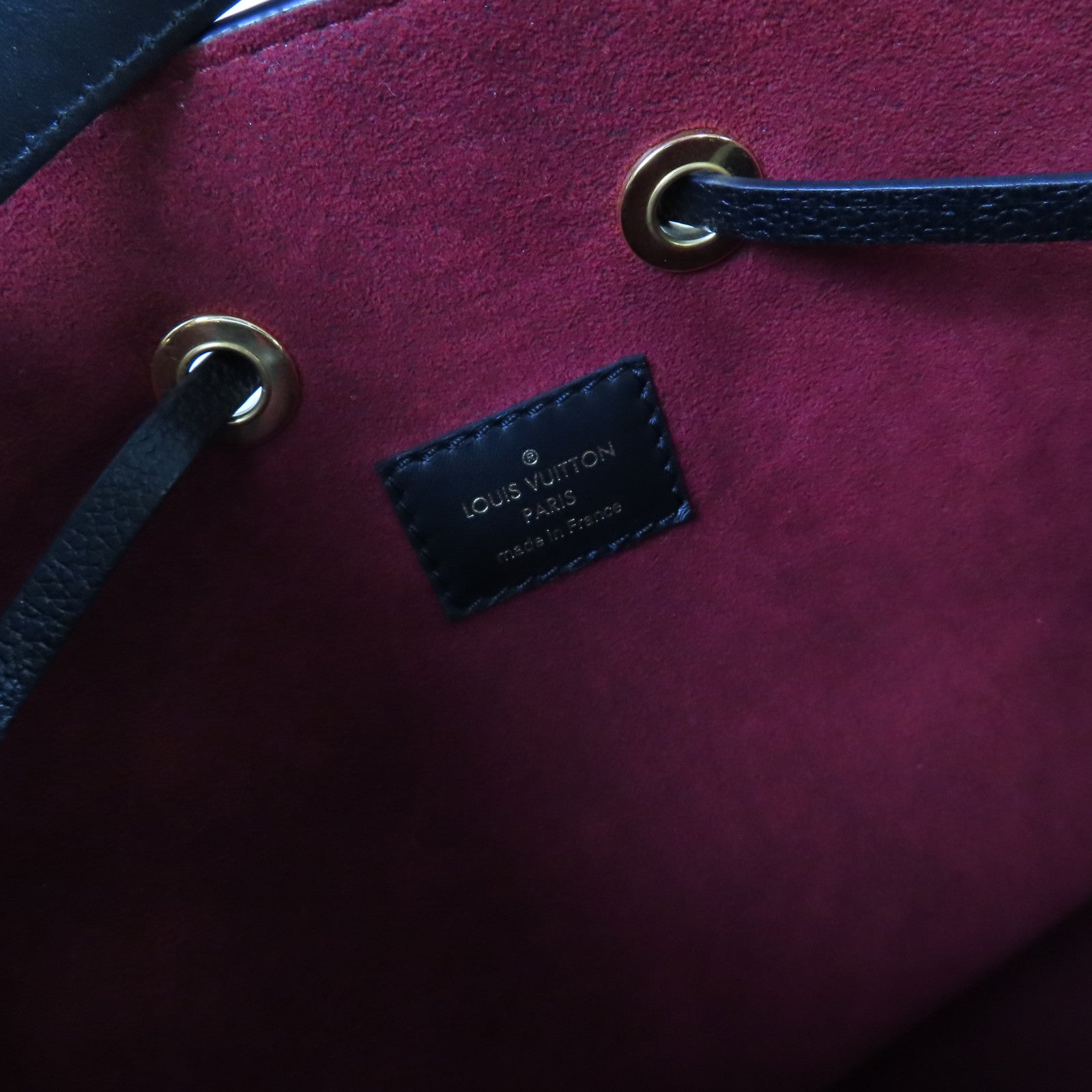 LOUIS VUITTON Monogram Empreinte Giant Neo Noe MM 2Way Shoulder Bag金扣手挽肩背兩用袋黑色/杏色