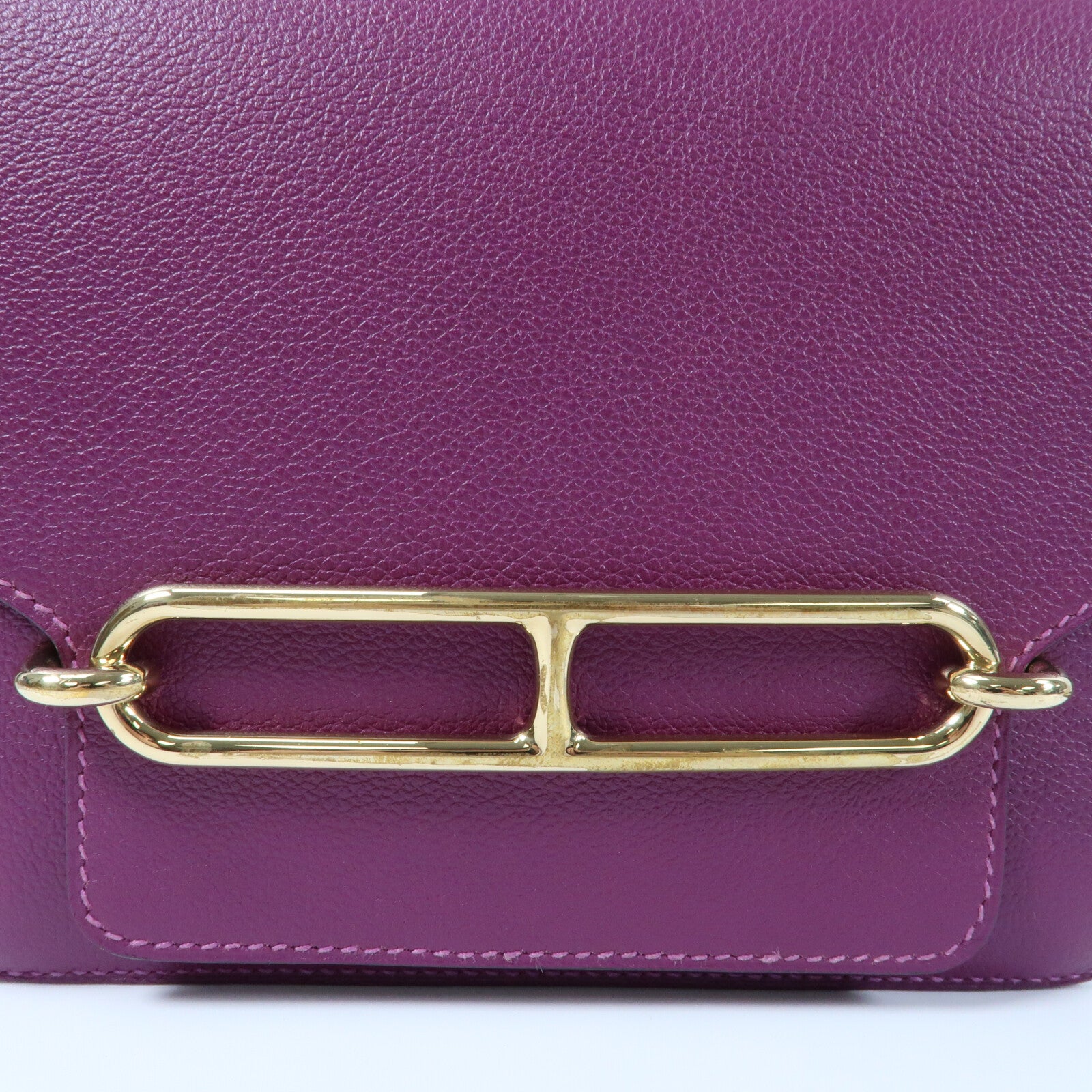 HERMES Evercolor皮革Mini Roulis金扣肩背袋Anemone