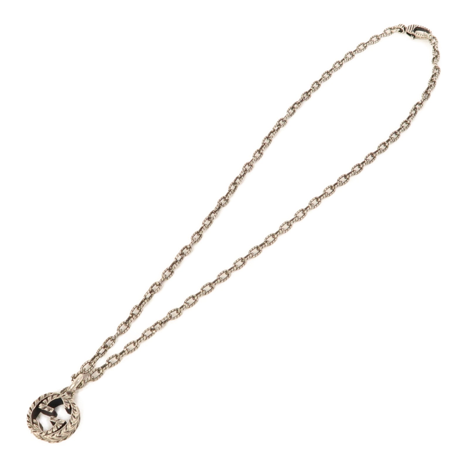 GUCCI 925純銀Interlocking Pendant Necklace項鍊銀色