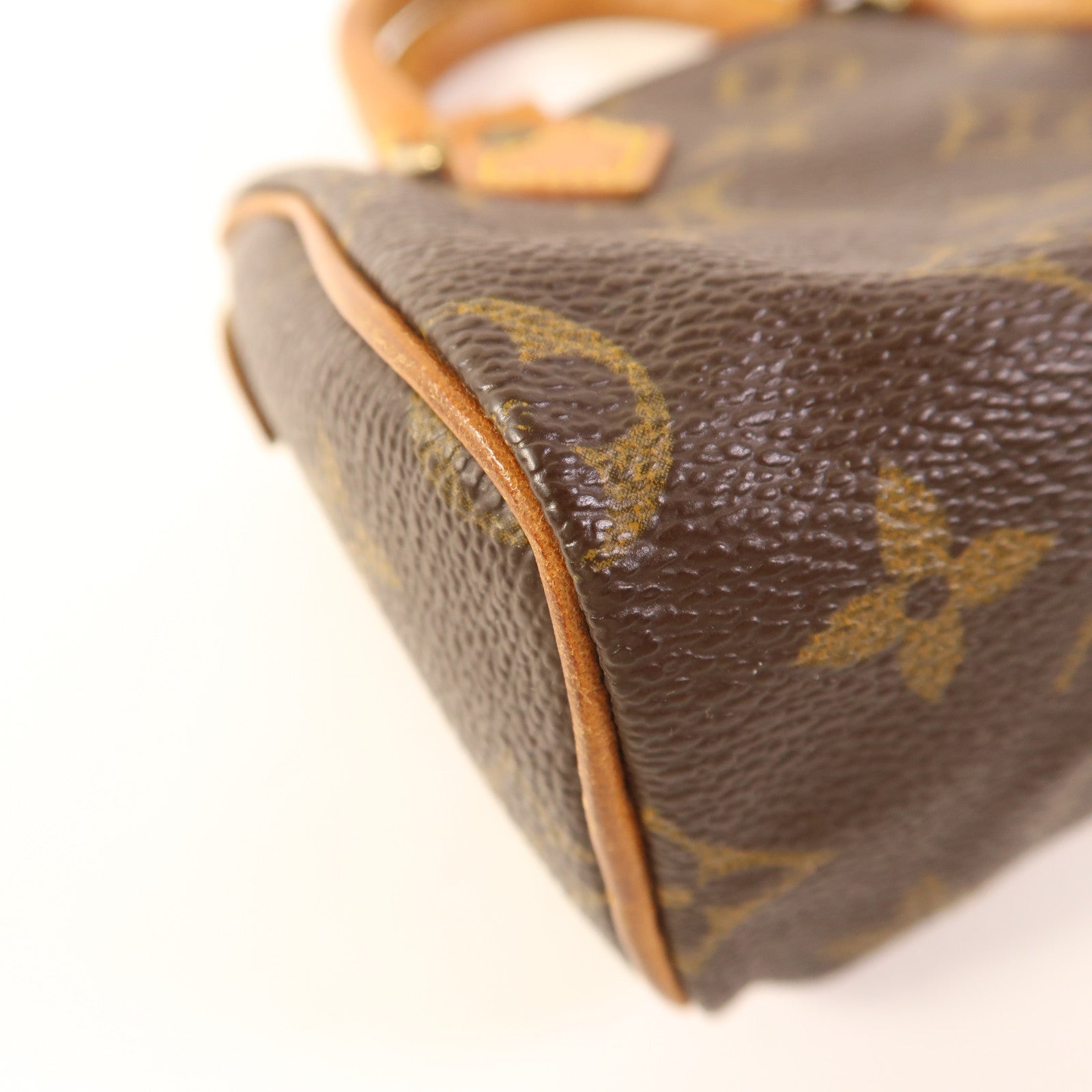 LOUIS VUITTON Monogram Speedy Mini金扣手挽袋棕色