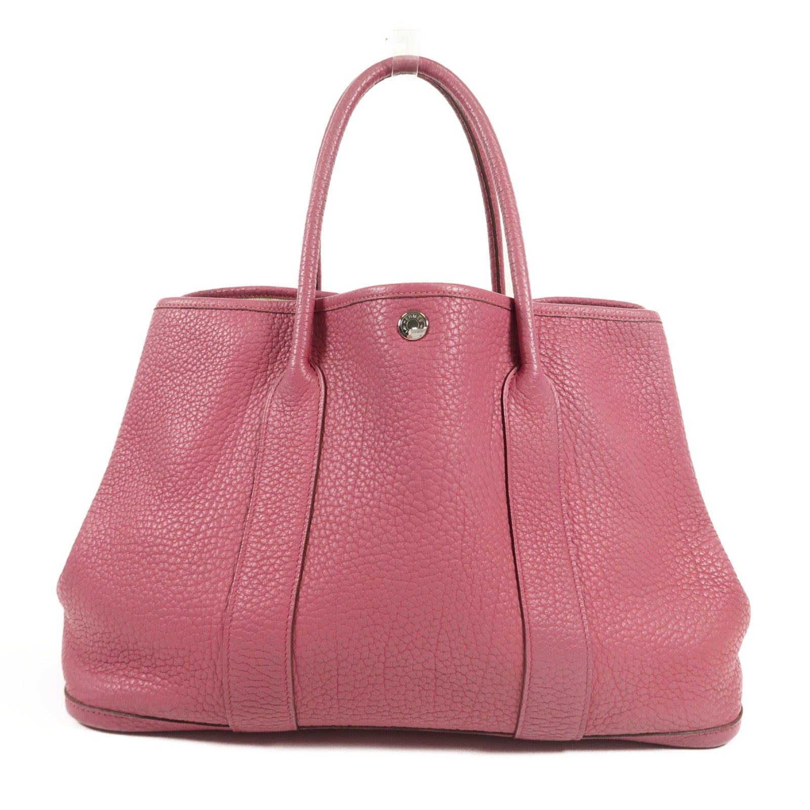 HERMES Fjord皮革Garden Party PM銀扣手挽袋Tosca