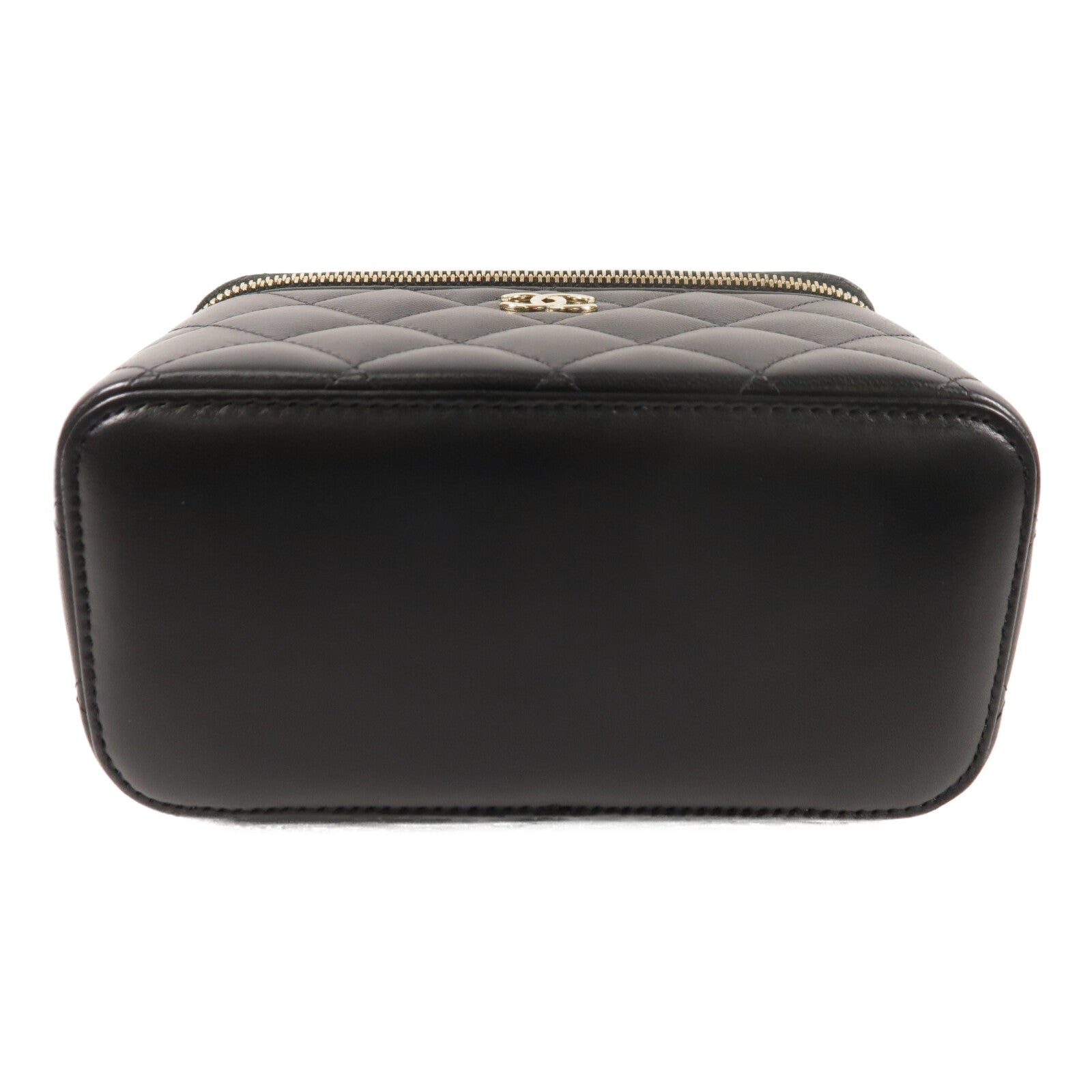 CHANEL 羊皮皮革Top Handle Vanity Case金扣鏈帶手挽肩背兩用袋