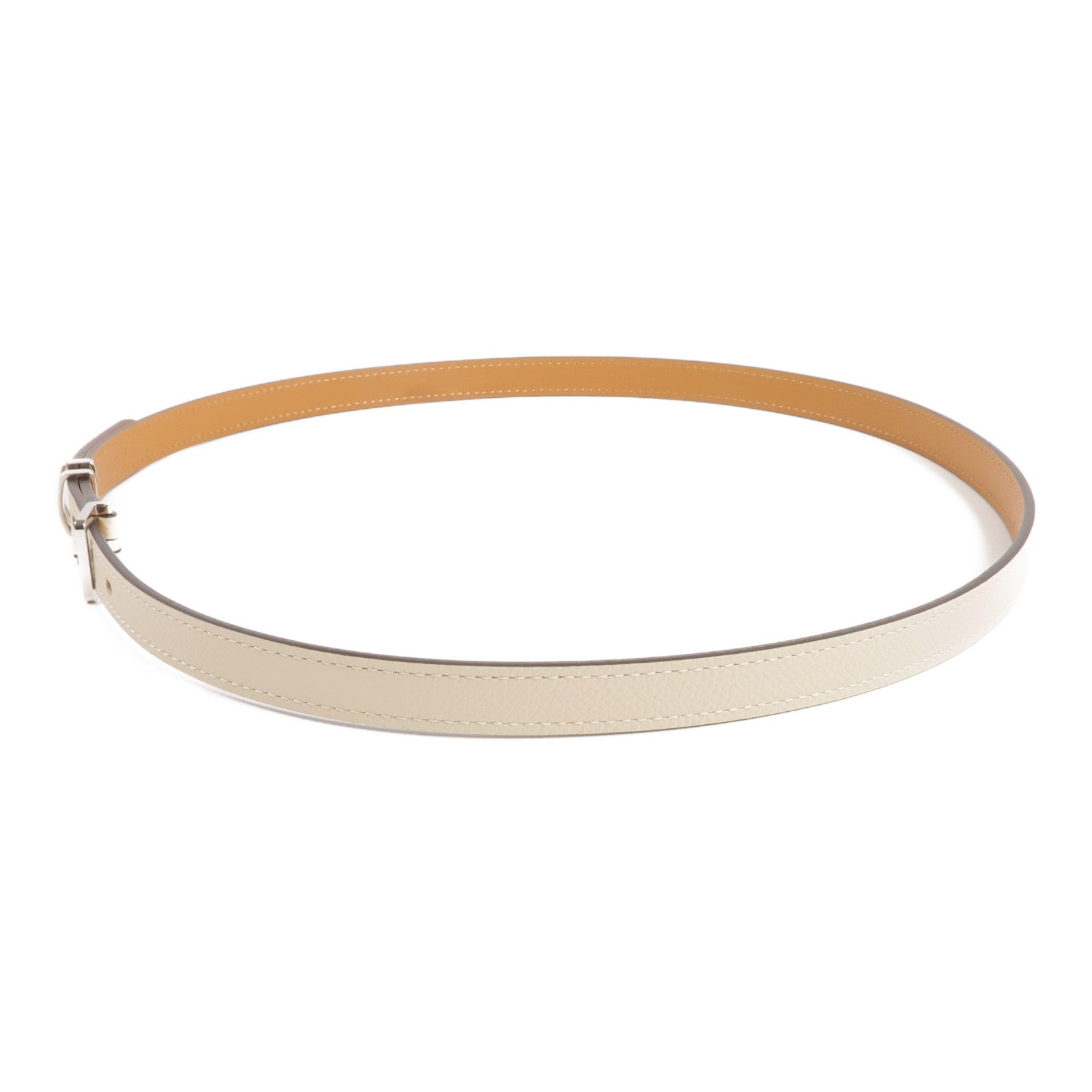 HERMES 【激減優惠】Epsom皮革POP H Belt銀扣皮帶Craie
