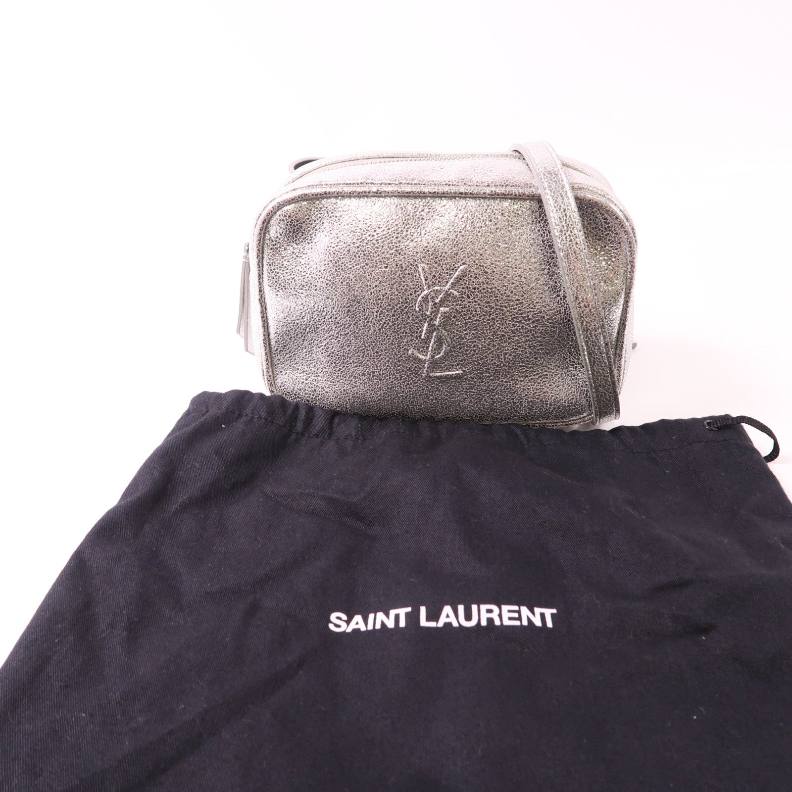 YVES SAINT LAURENT 皮革Waist Bag銀扣腰包