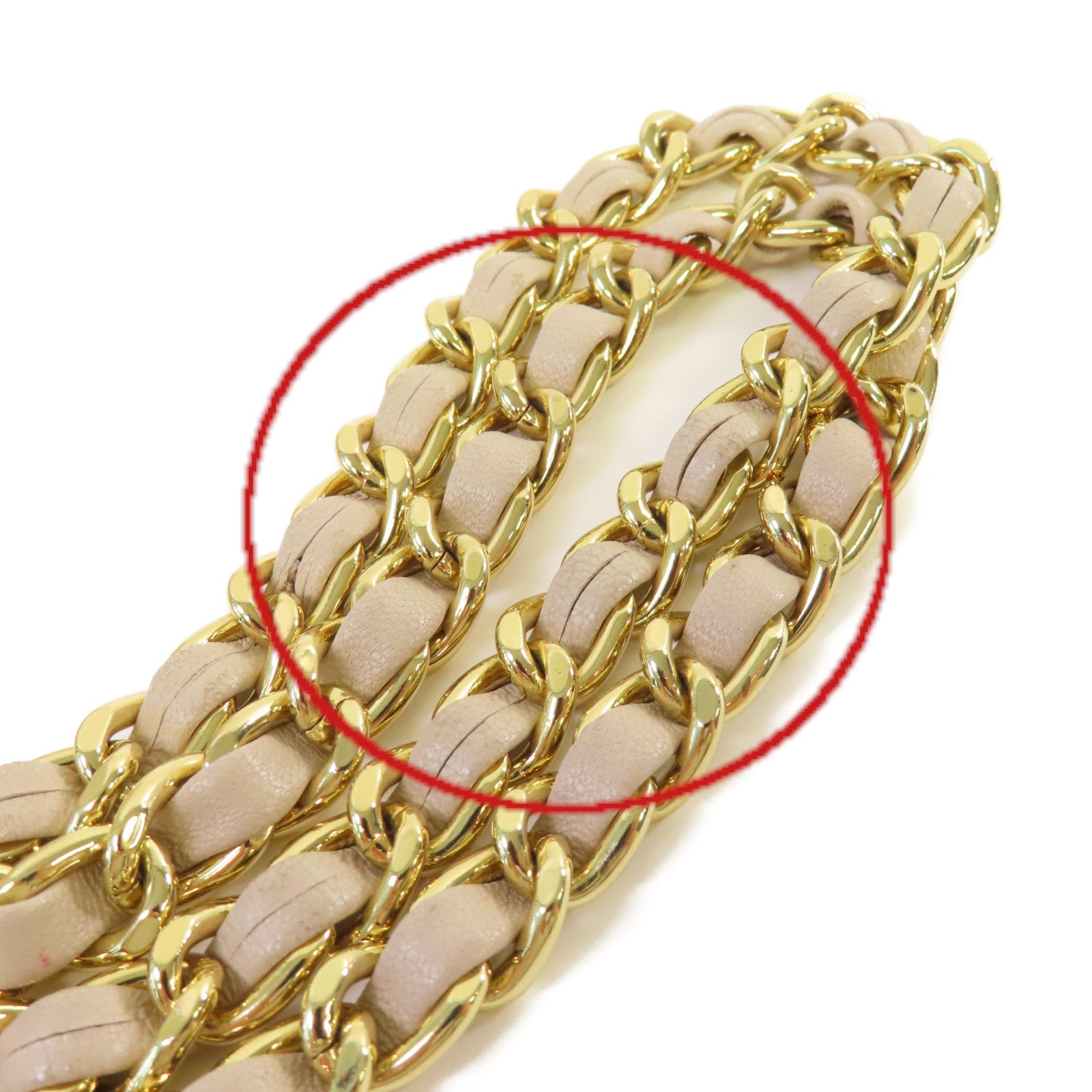 Tory Burch 牛皮皮革Chain Shoulder Bag金扣鏈帶肩背袋杏色