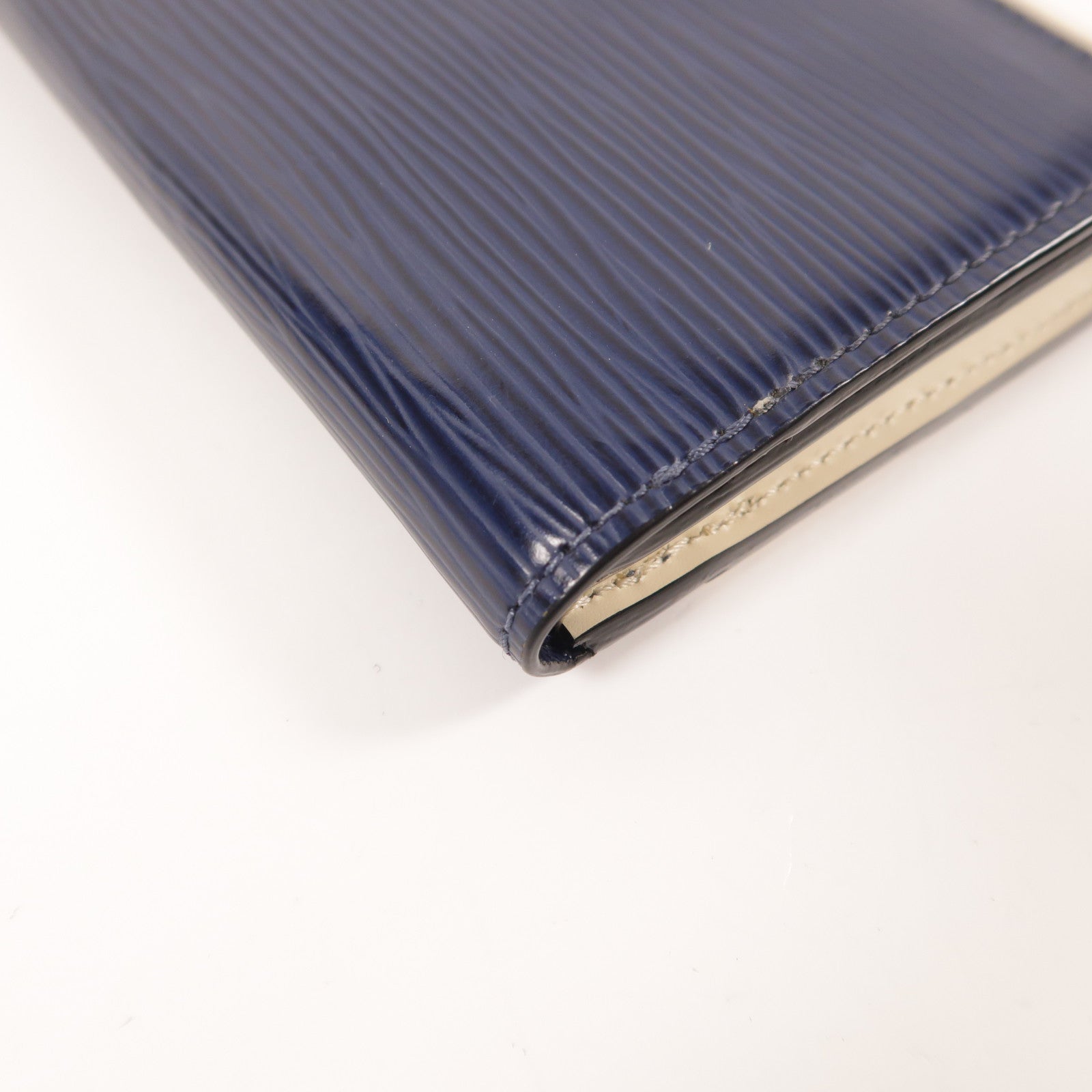 LOUIS VUITTON LV SHW Long Wallet Epi Navy/White