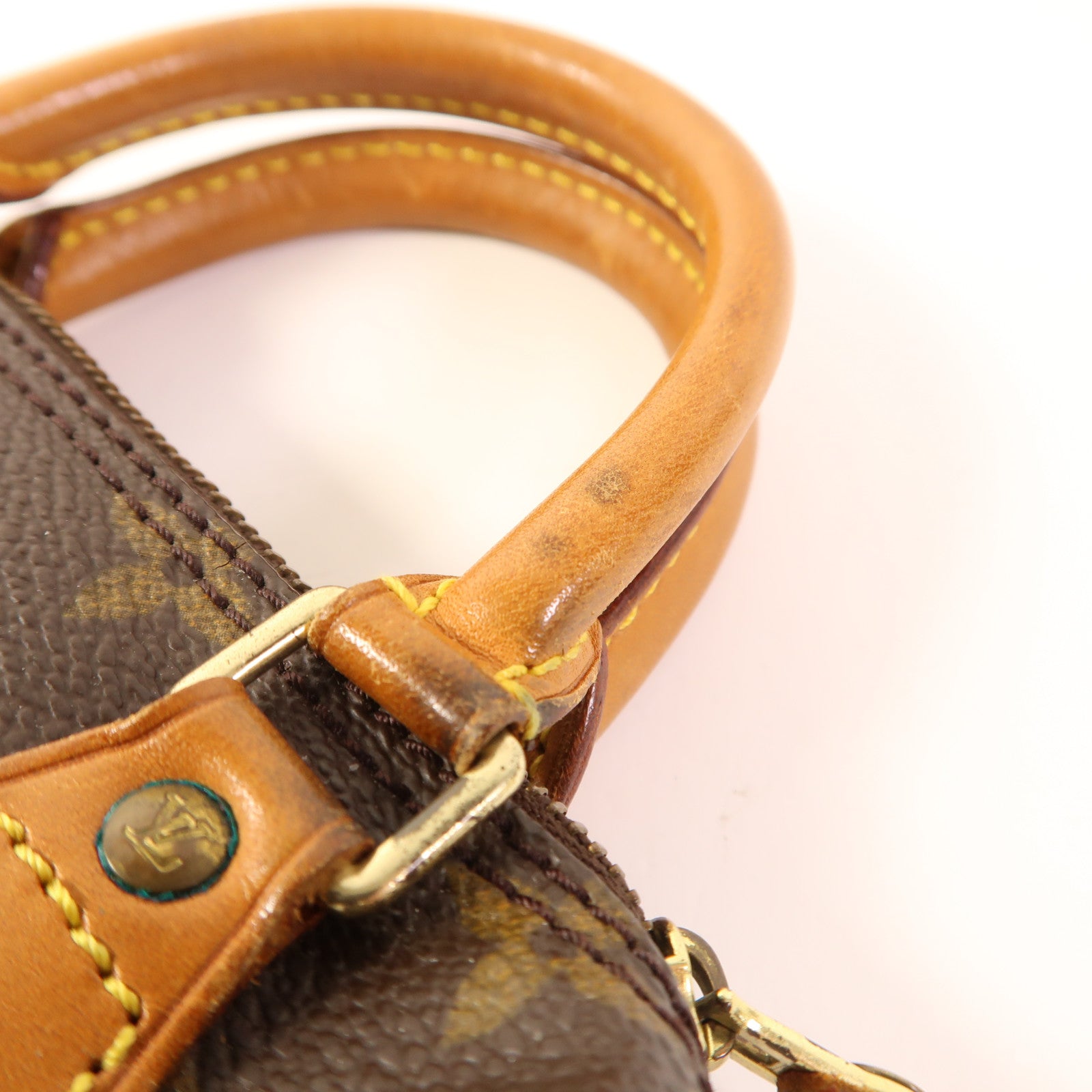 LOUIS VUITTON Monogram Speedy Mini金扣手挽袋棕色