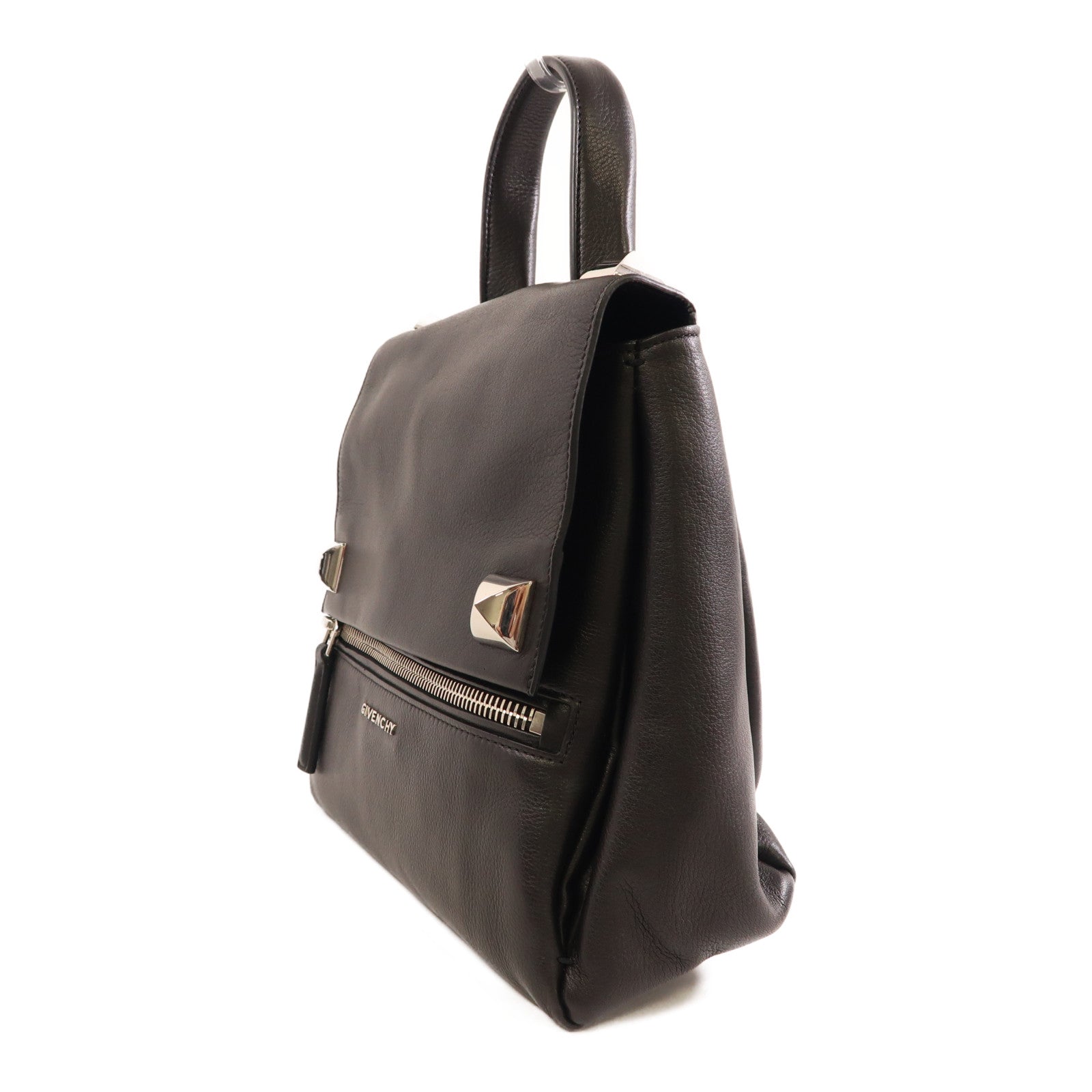 GIVENCHY 牛皮皮革2 Way Shoulder銀扣手挽肩背兩用袋