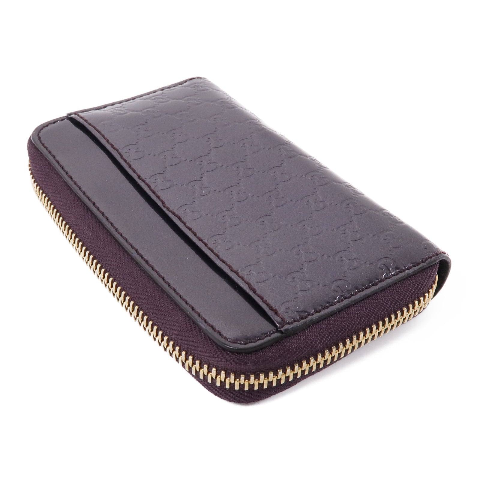 GUCCI 漆皮皮革Card Case金扣卡片套紫色