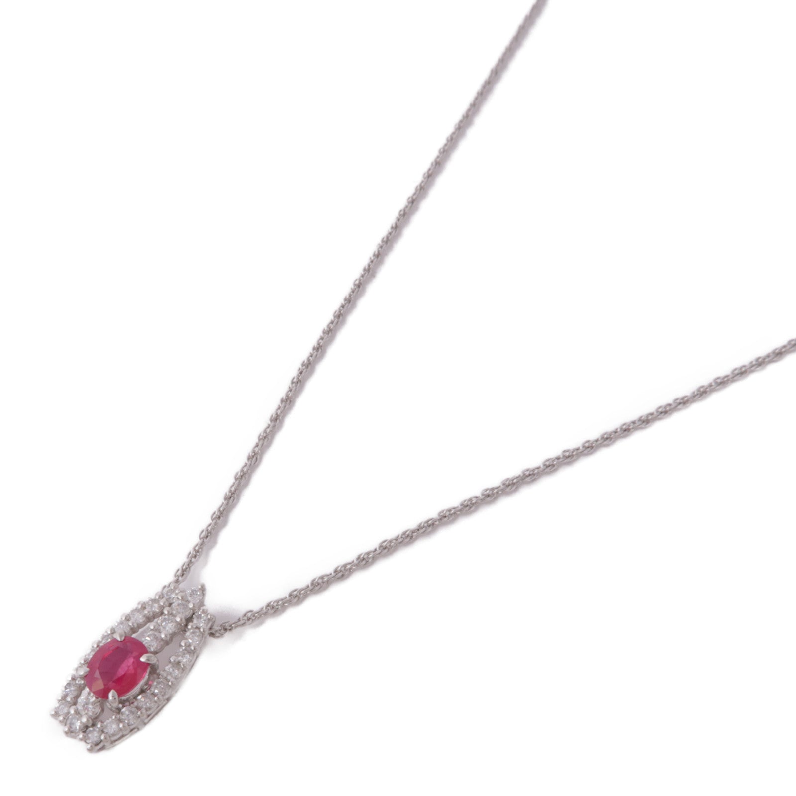 JEWELRY Ruby Diamond Necklace PT850 PT900 Platinum