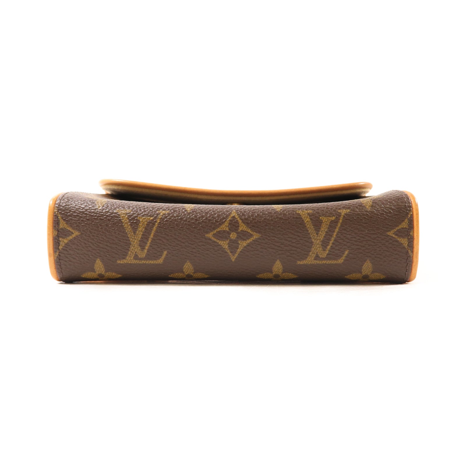 LOUIS VUITTON Monogram Pochette Florentine金扣腰包棕色
