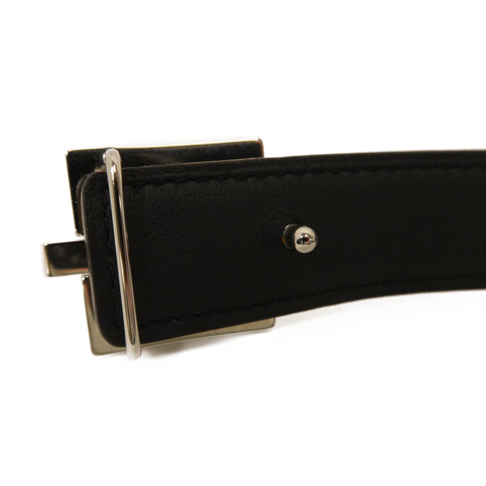 HERMES Epsom皮革Belt 90cm銀扣皮帶Gold/經典駝色