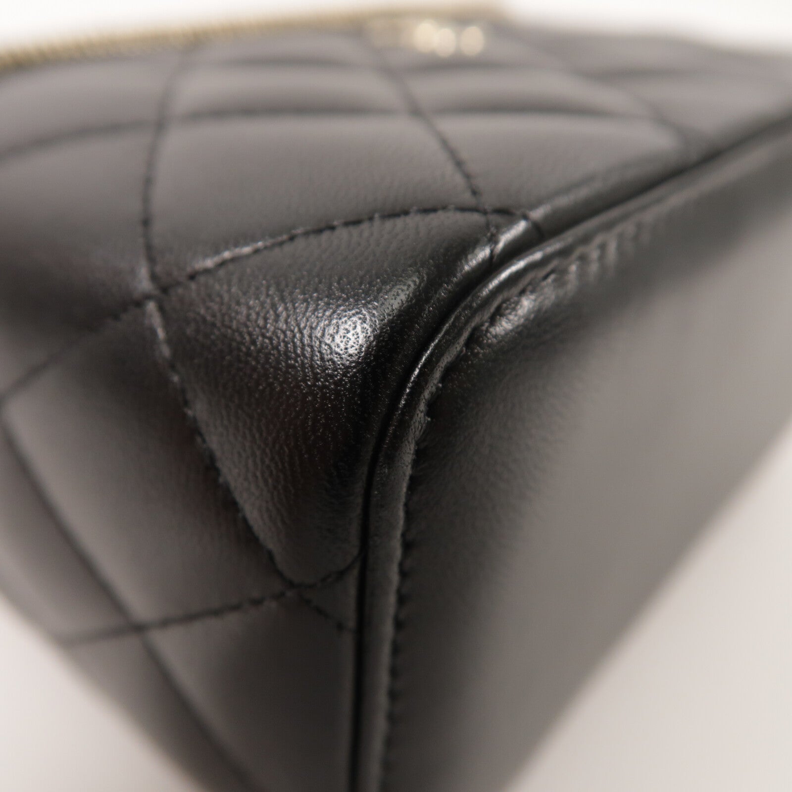 CHANEL 羊皮皮革Top Handle Vanity Case金扣鏈帶手挽肩背兩用袋