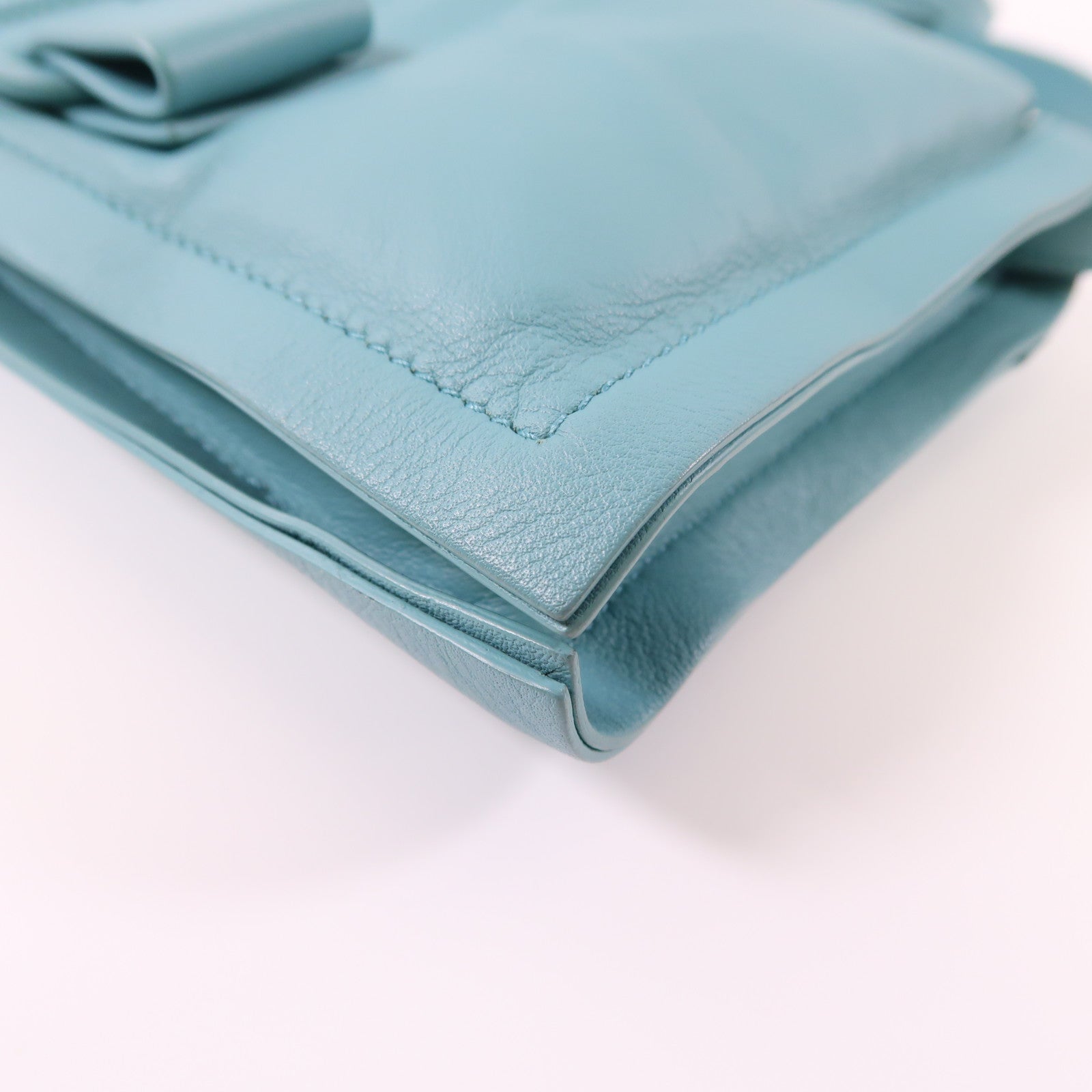 Salvatore Ferragamo 牛皮皮革Shoulder Bag銀扣肩背袋藍色