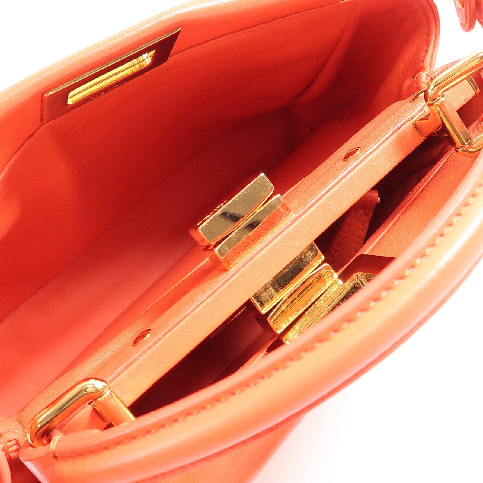 FENDI 羊皮皮革Peekaboo Mini金扣手挽肩背兩用袋