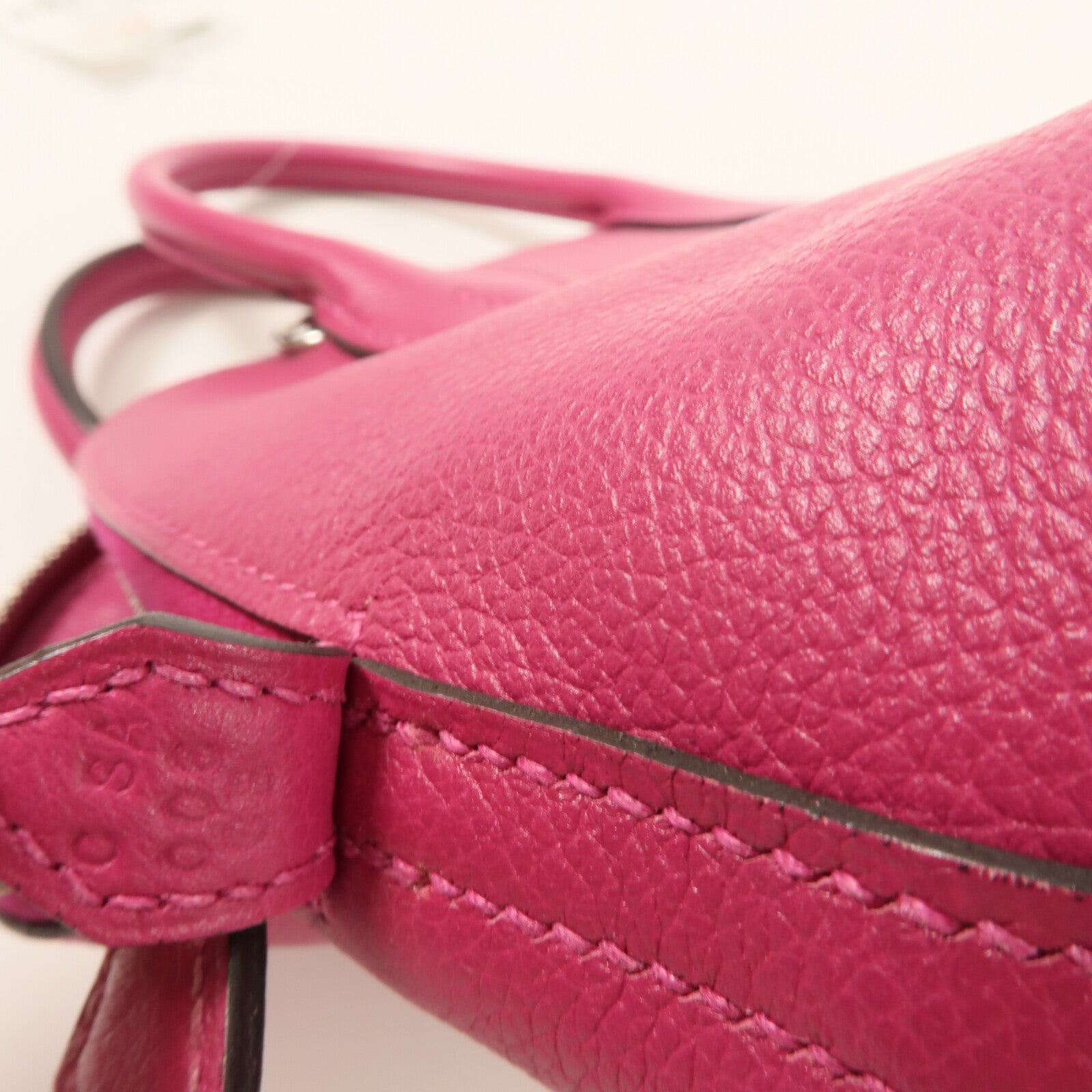 HERMES Evercolor皮革Mini Bolide 1923手挽肩背兩用袋Rose Pourpre