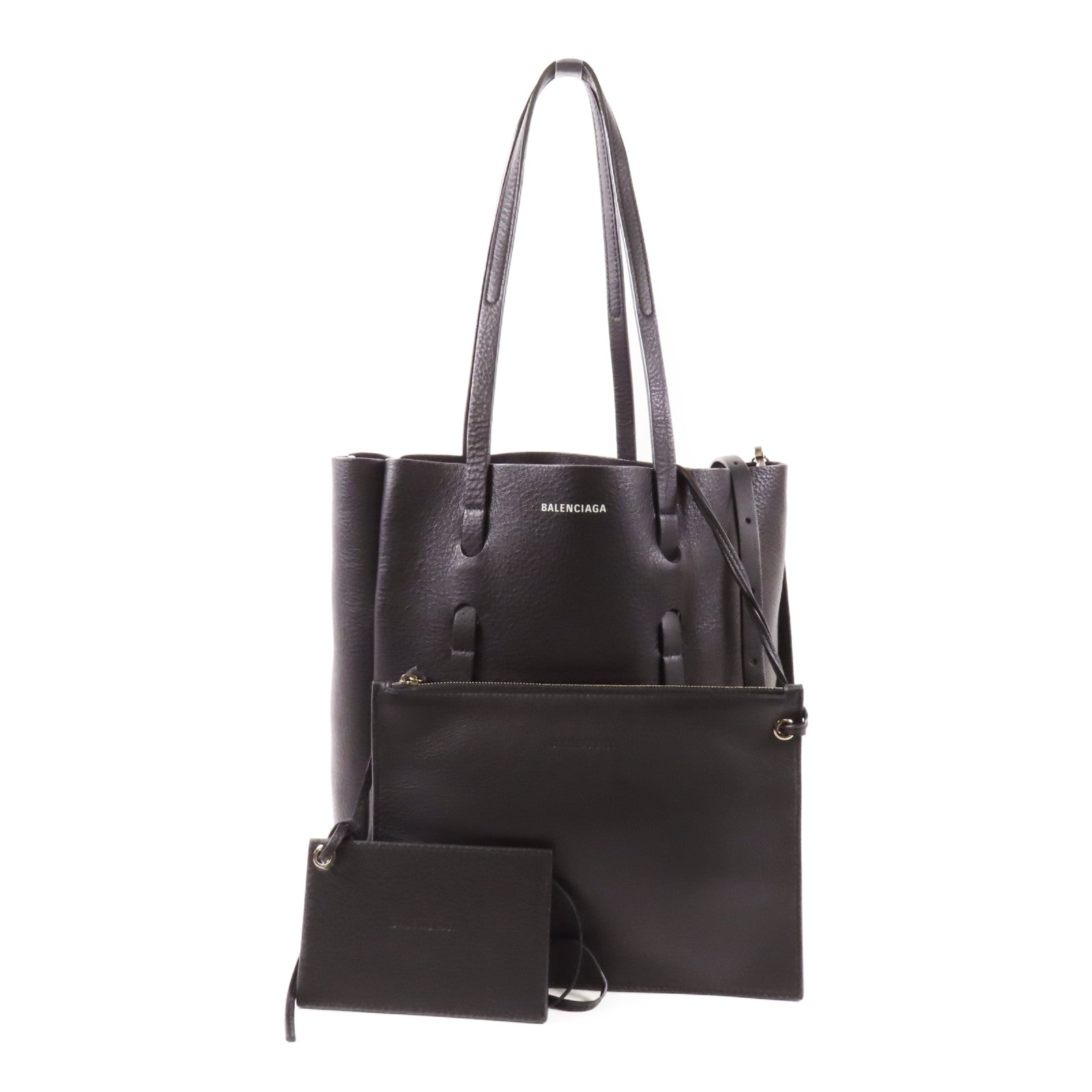 BALENCIAGA 牛皮皮革2 Way Shoulder銀扣手挽肩背兩用袋