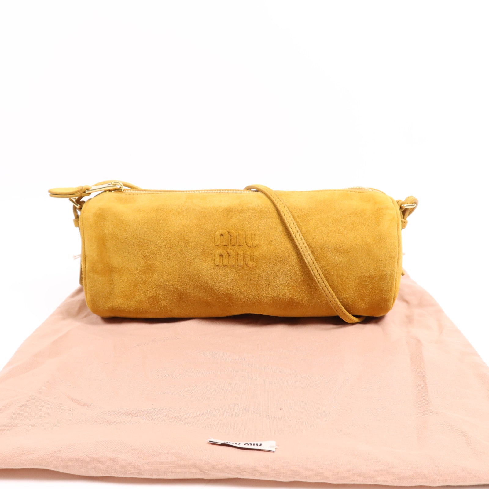 Miu Miu 麂皮皮革Shoulder Pouch金扣肩背袋