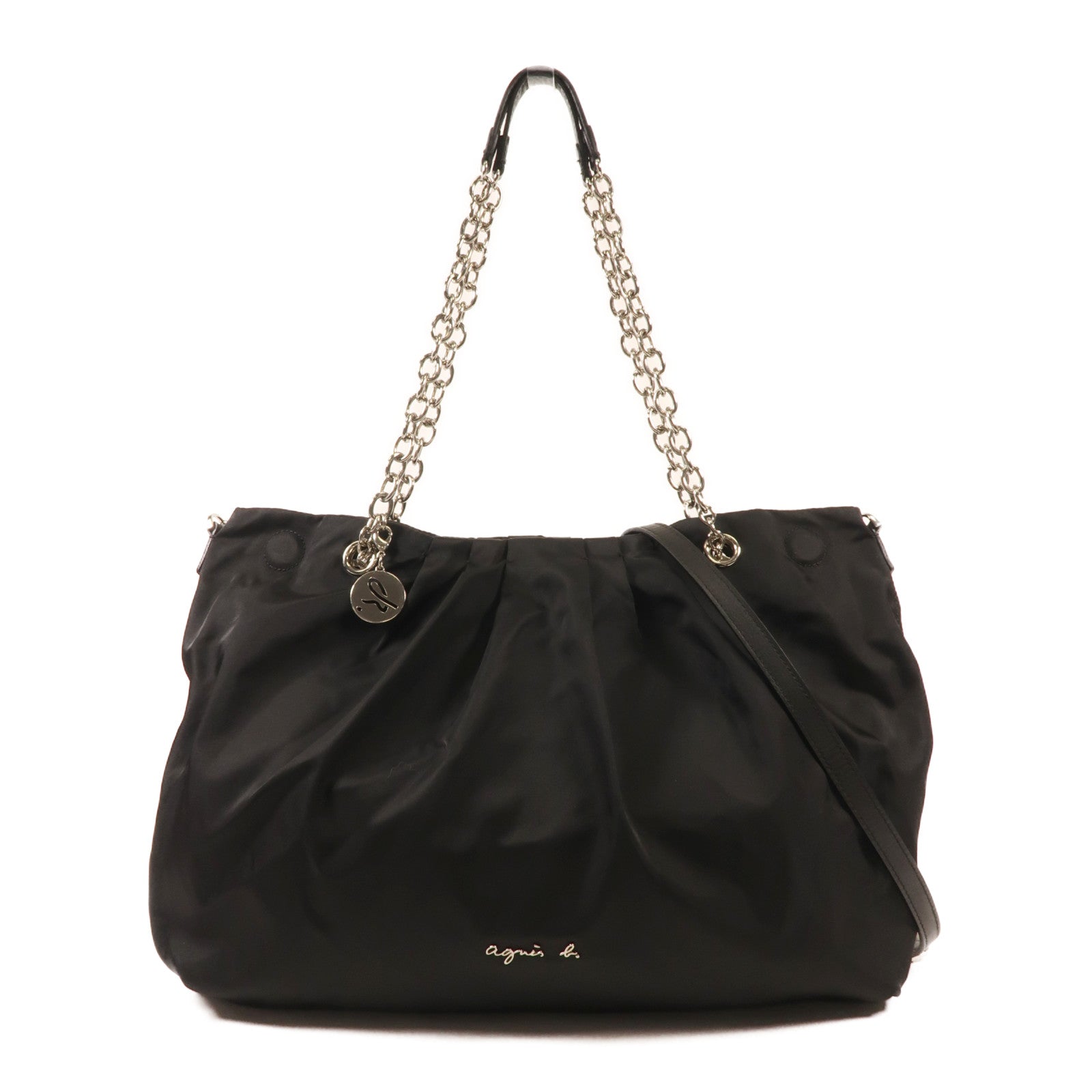 尼龍Shoulder Bag銀扣手挽肩背兩用袋