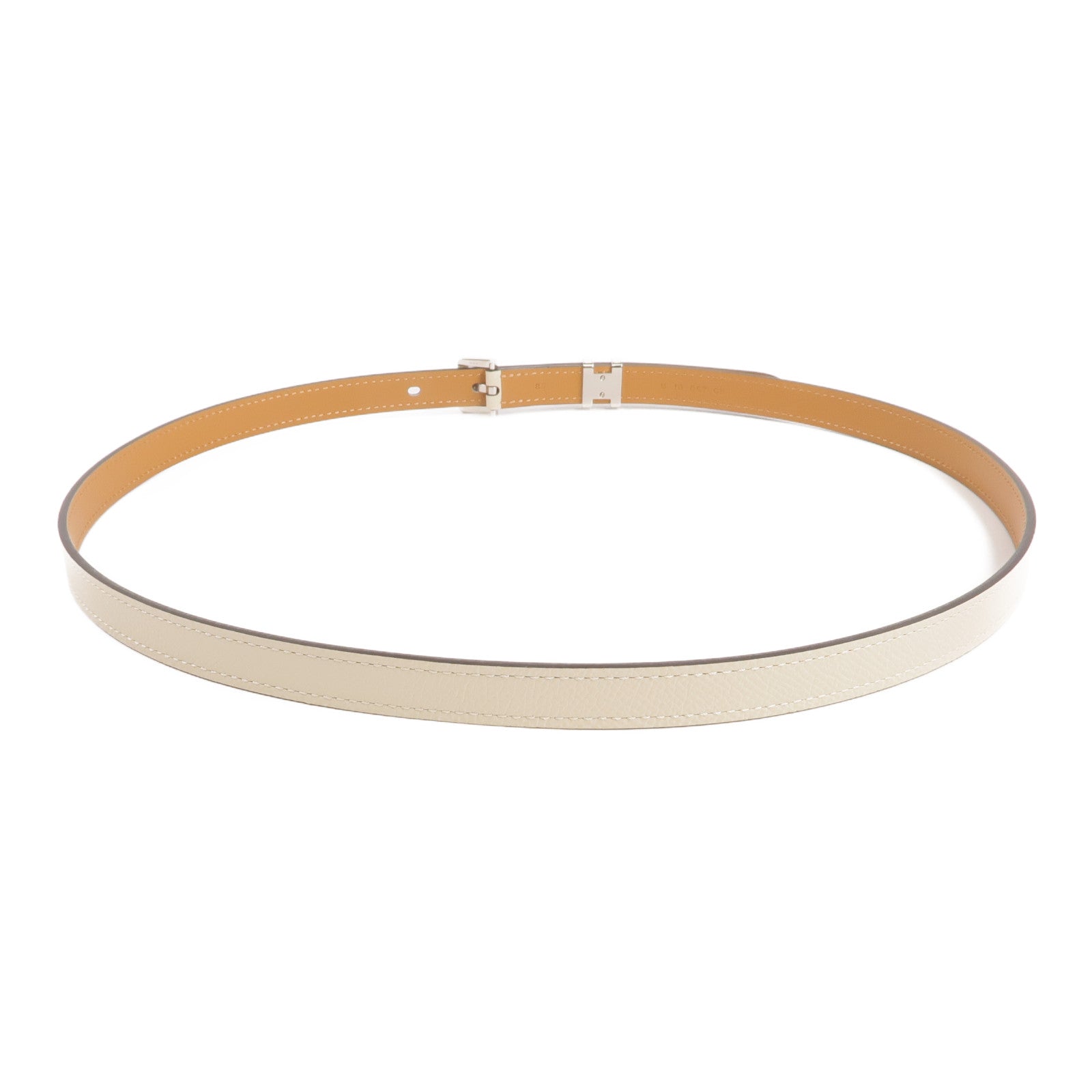 HERMES 【激減優惠】Epsom皮革POP H Belt銀扣皮帶Craie