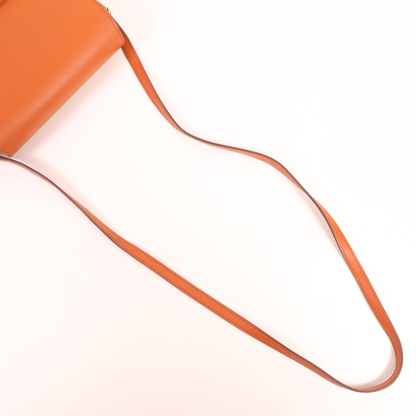 HERMES Evercolor皮革Mini Roulis金扣肩背袋Cuivre/Capucine