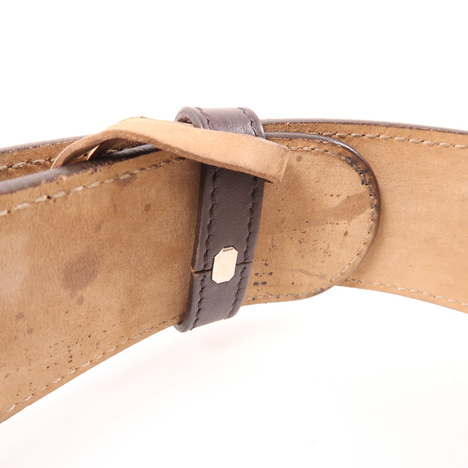 GUCCI 皮革Belt 80cm皮帶棕色/金色