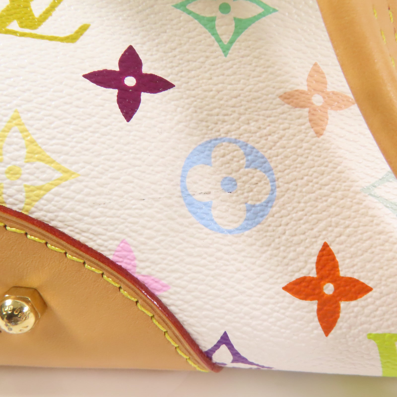 LOUIS VUITTON Monogram Multicolore Claudia金扣肩背袋白色/彩色