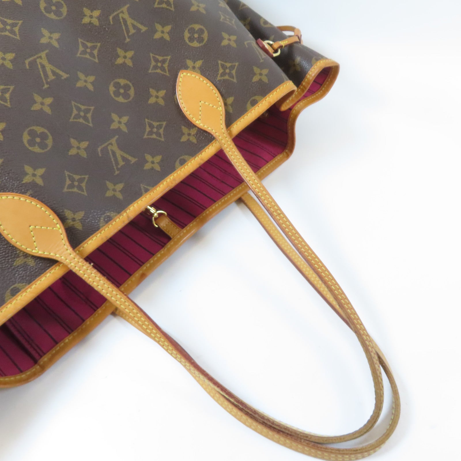 LOUIS VUITTON Monogram Neverfull GM金扣手挽袋啡色