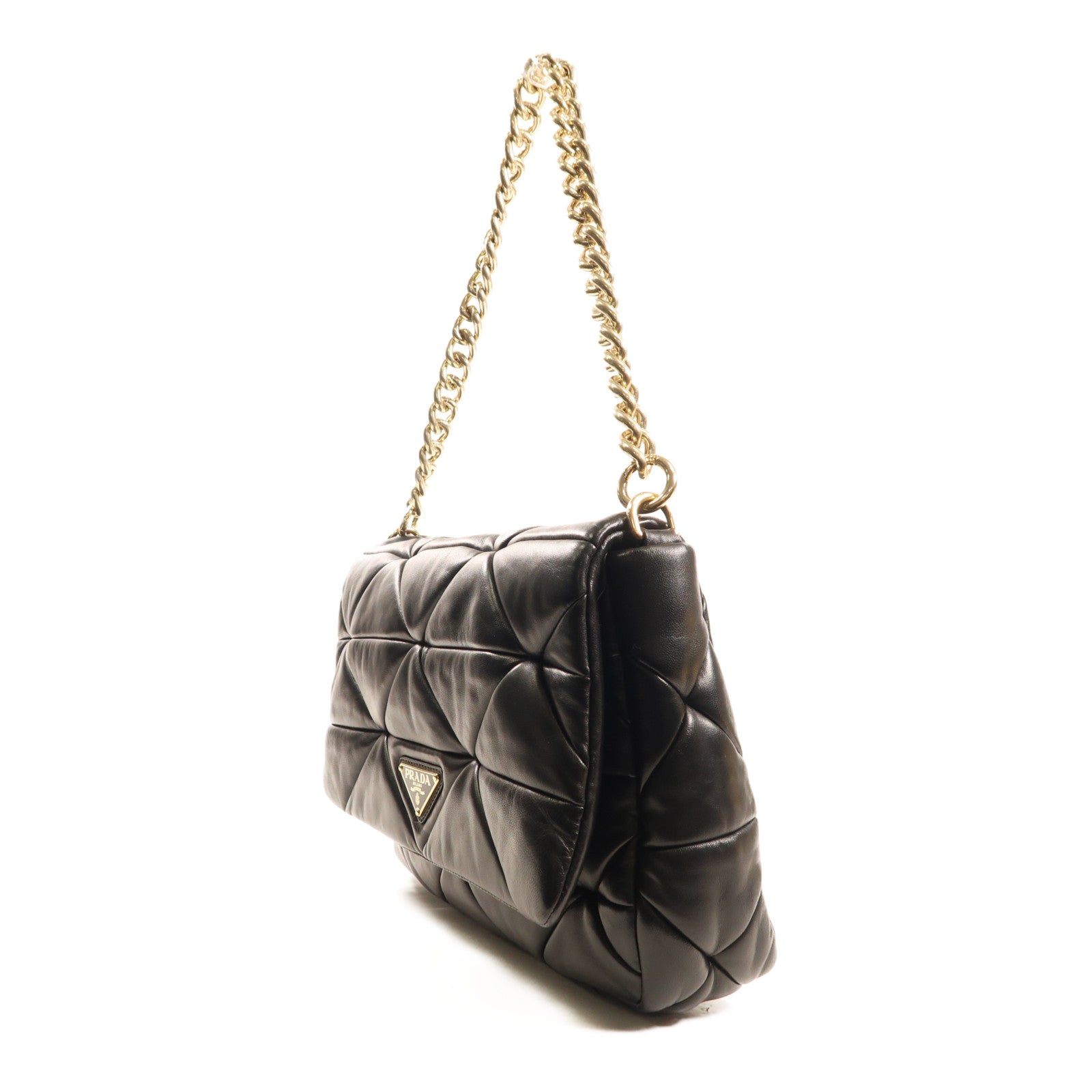 PRADA 羊皮皮革2 Way Shoulder金扣手挽肩背兩用袋