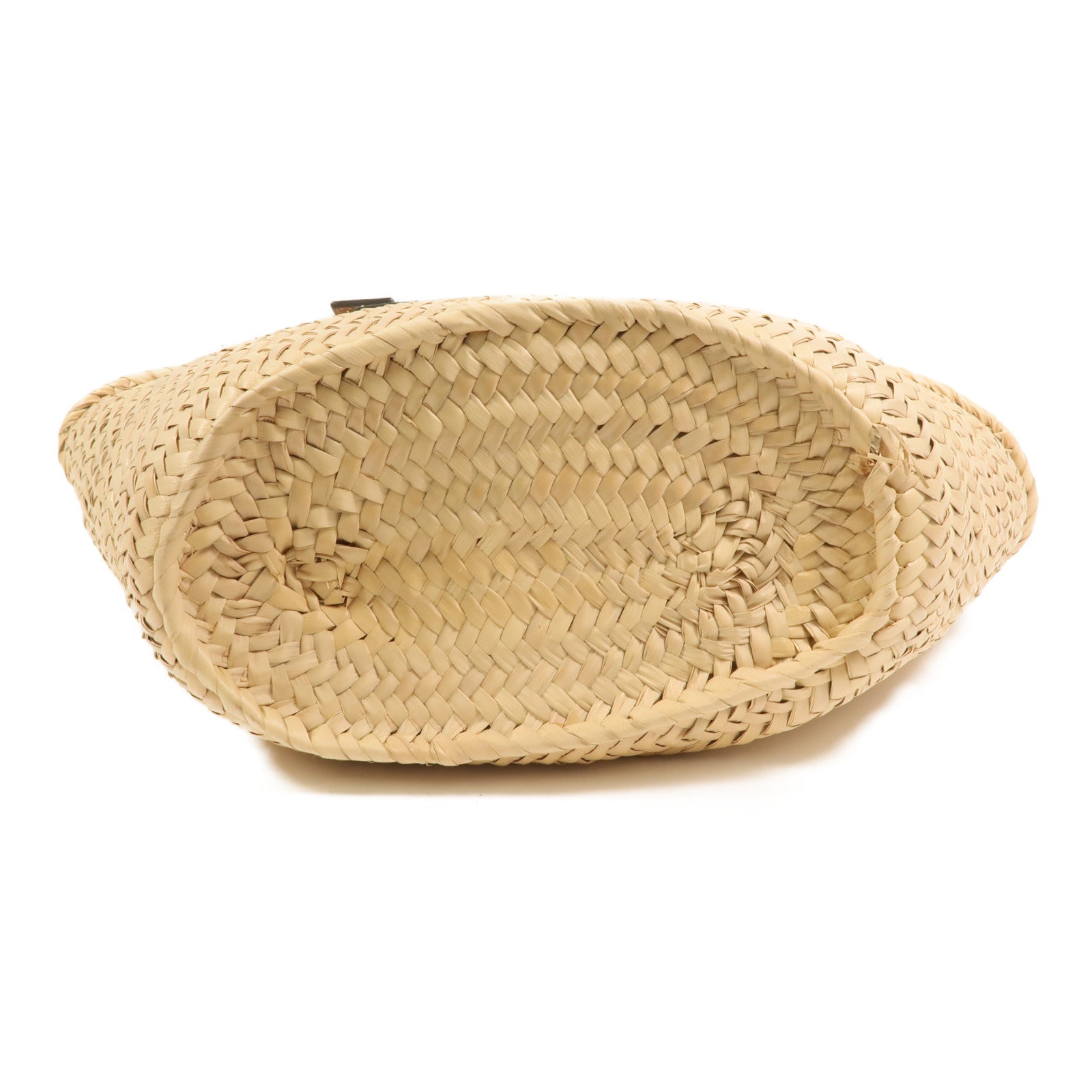 LOEWE Raffia Bucket Tote Bag銀扣手挽袋