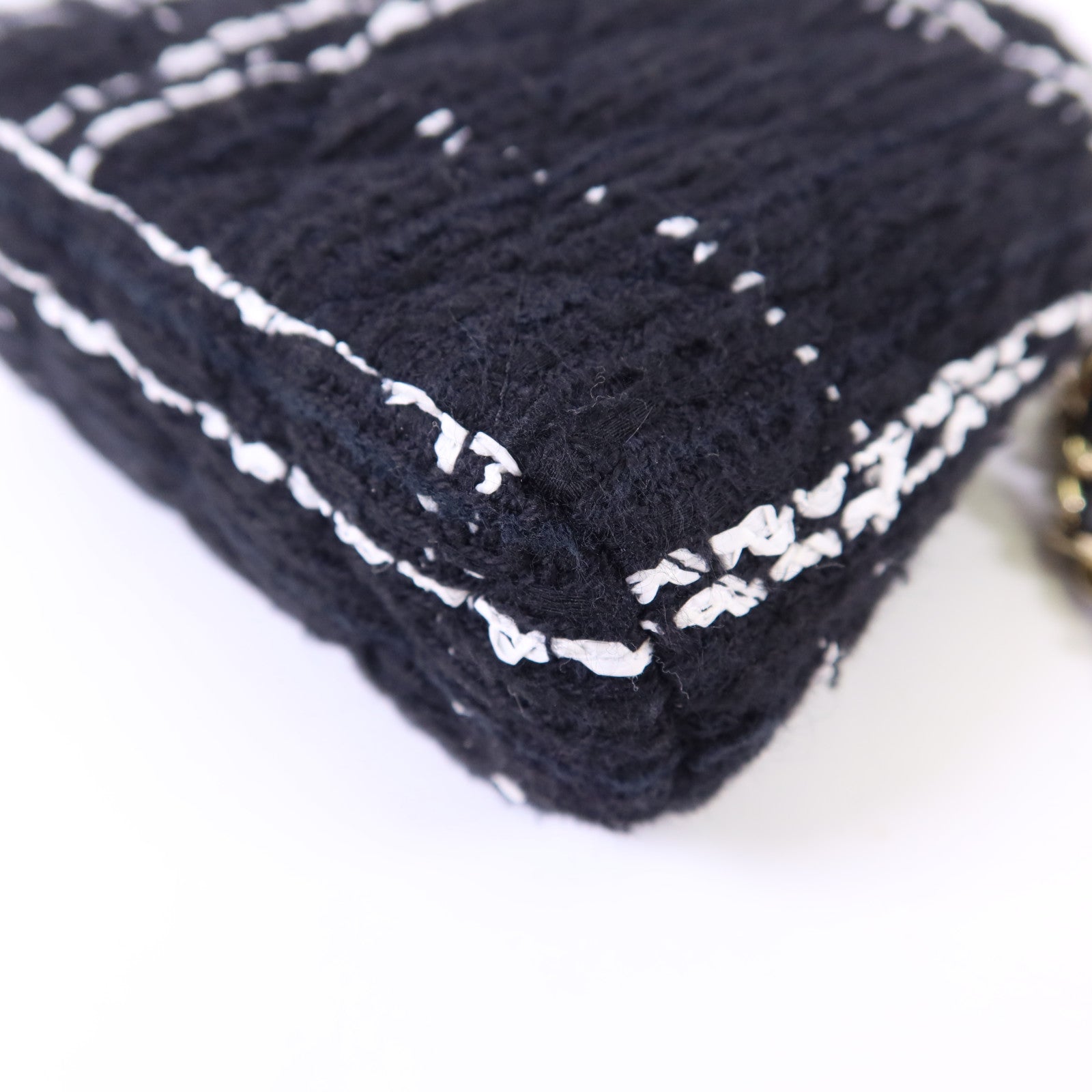 CHANEL 斜紋軟呢Chain Shoulder Bag金扣鏈帶肩背袋
