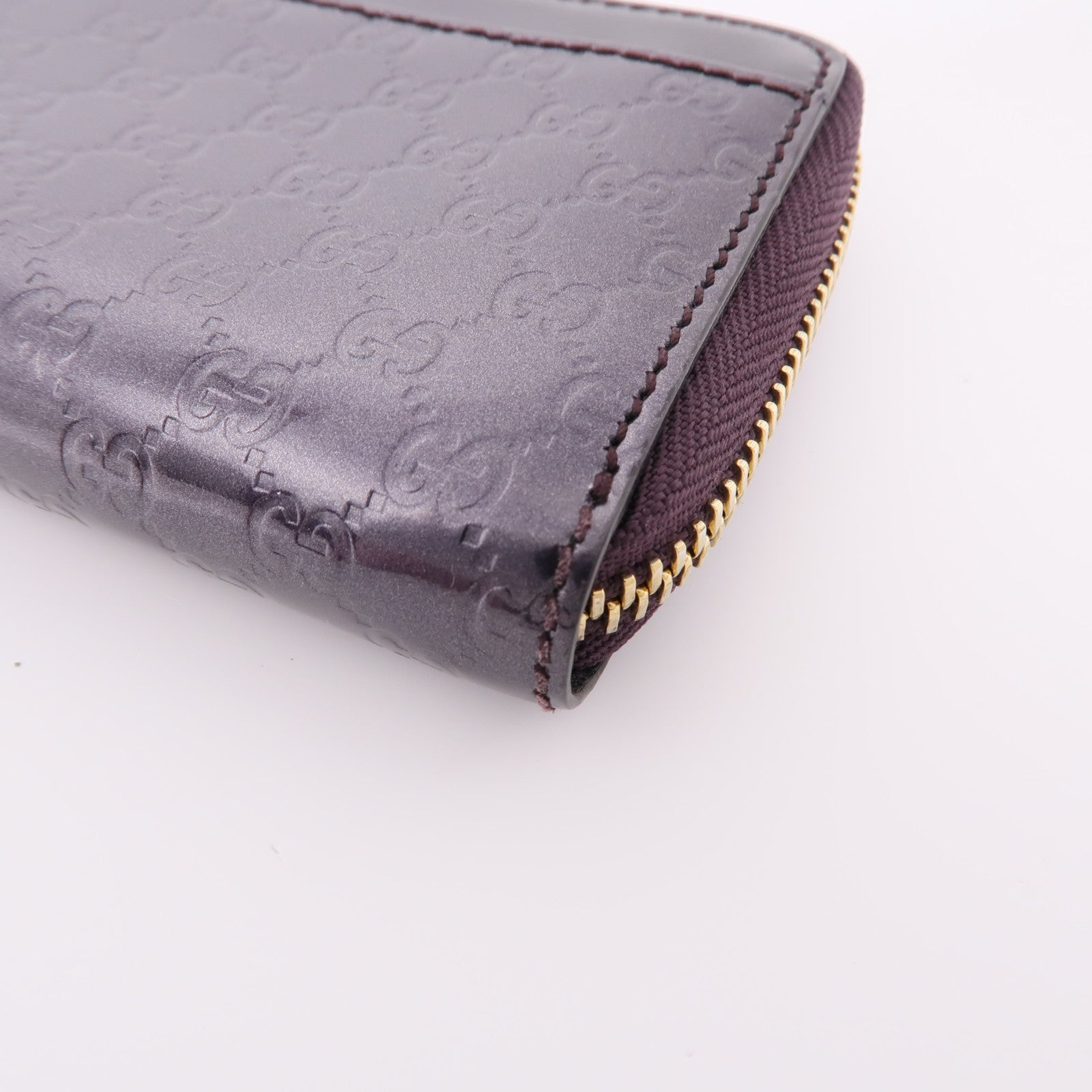 GUCCI 漆皮皮革Card Case金扣卡片套紫色