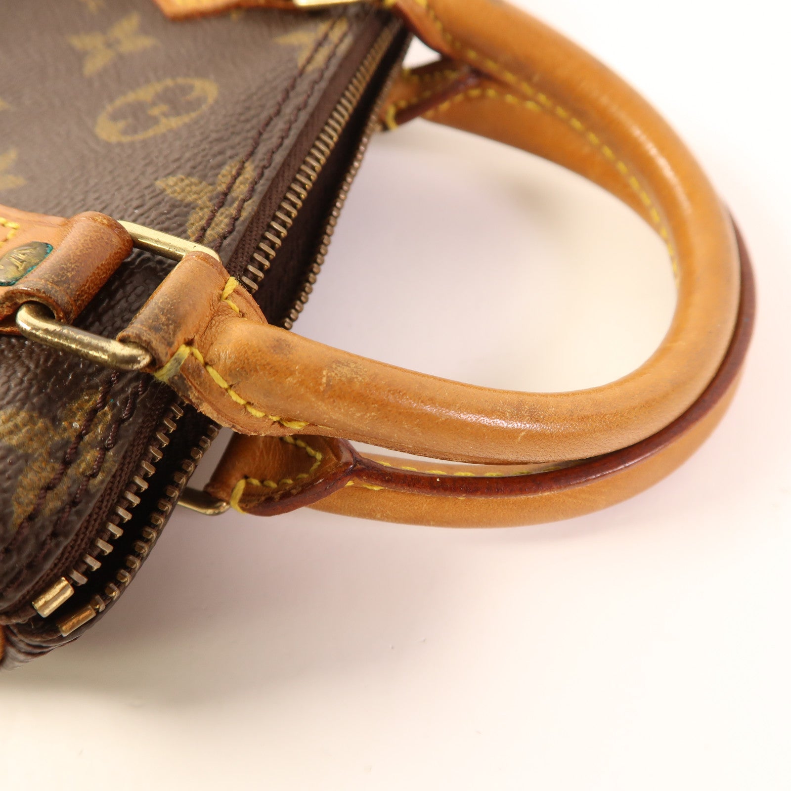 LOUIS VUITTON Monogram Speedy Mini金扣手挽袋棕色