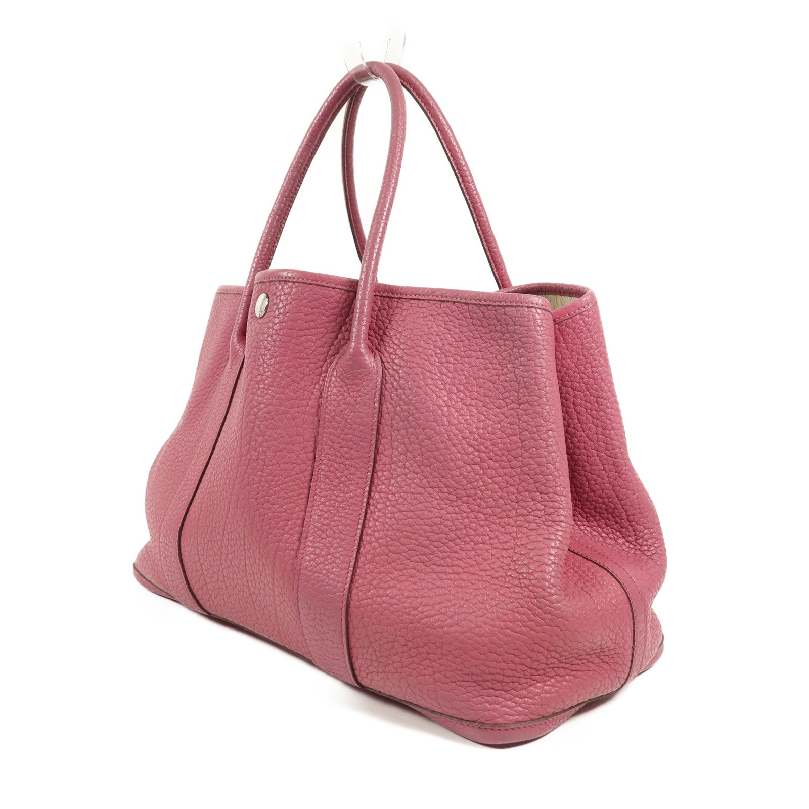 HERMES Fjord皮革Garden Party PM銀扣手挽袋Tosca