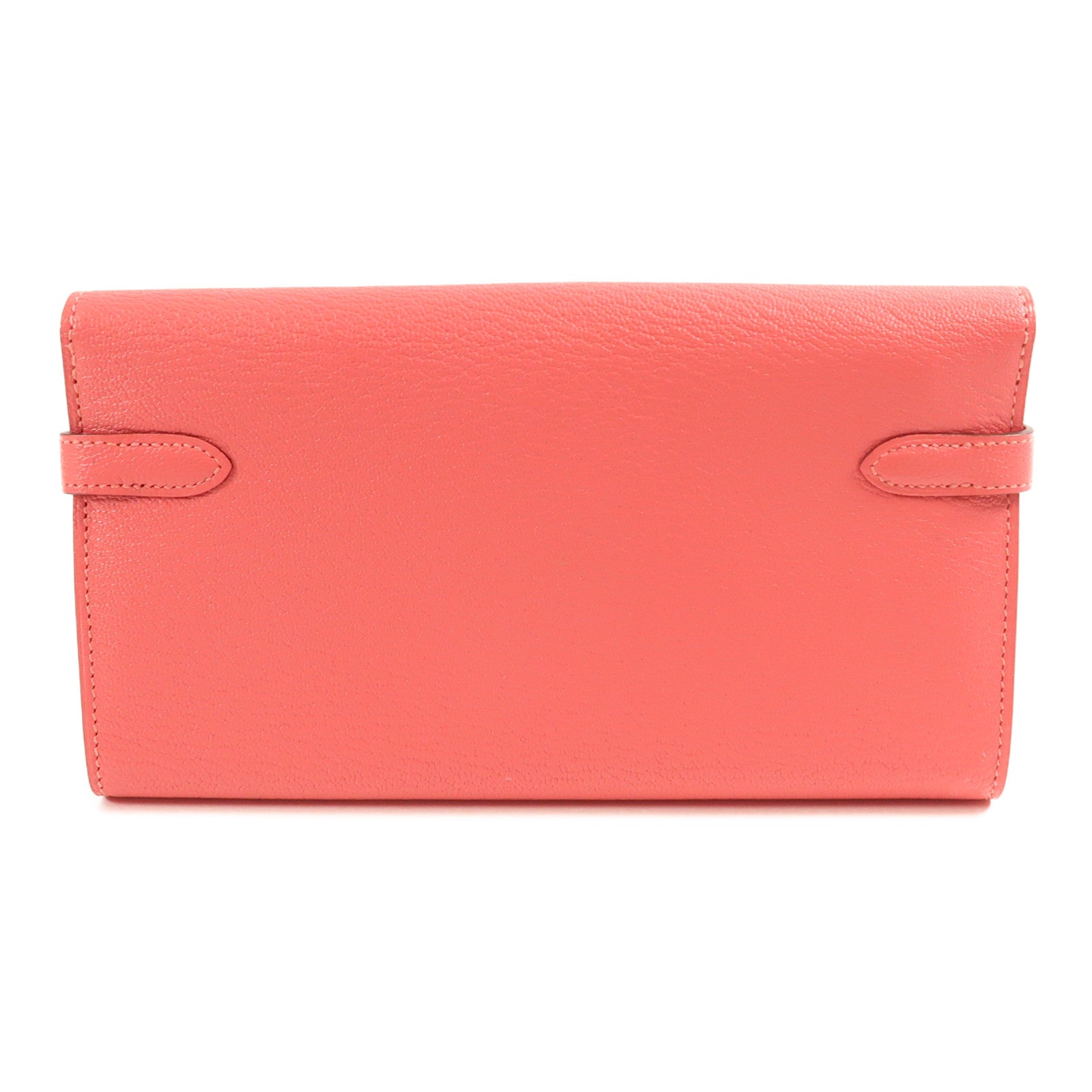 HERMES Chevre Mysore皮革Kelly Wallet銀扣長錢包Rose Azalee