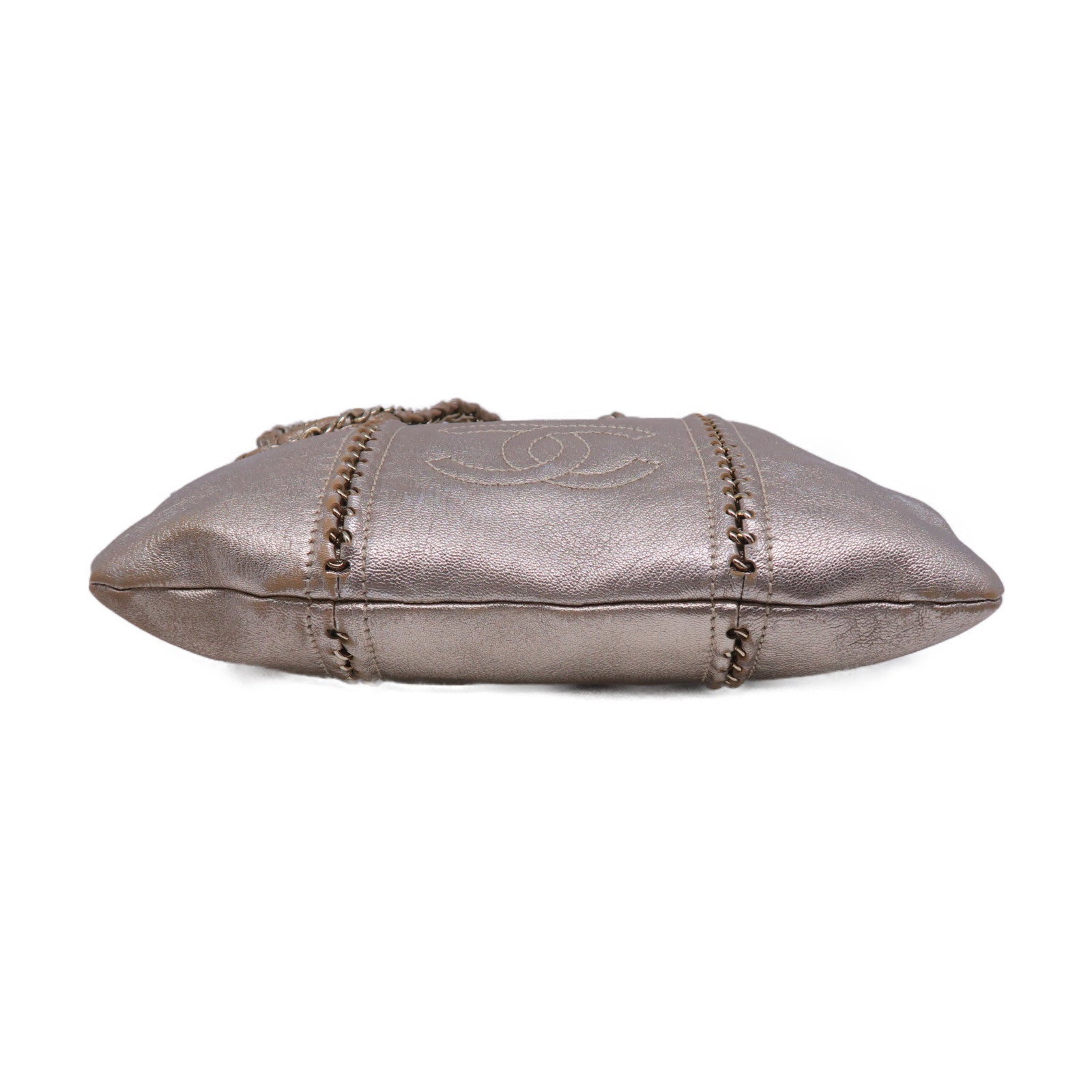 CHANEL 【激減優惠】牛皮皮革Totebag金扣手挽袋金色