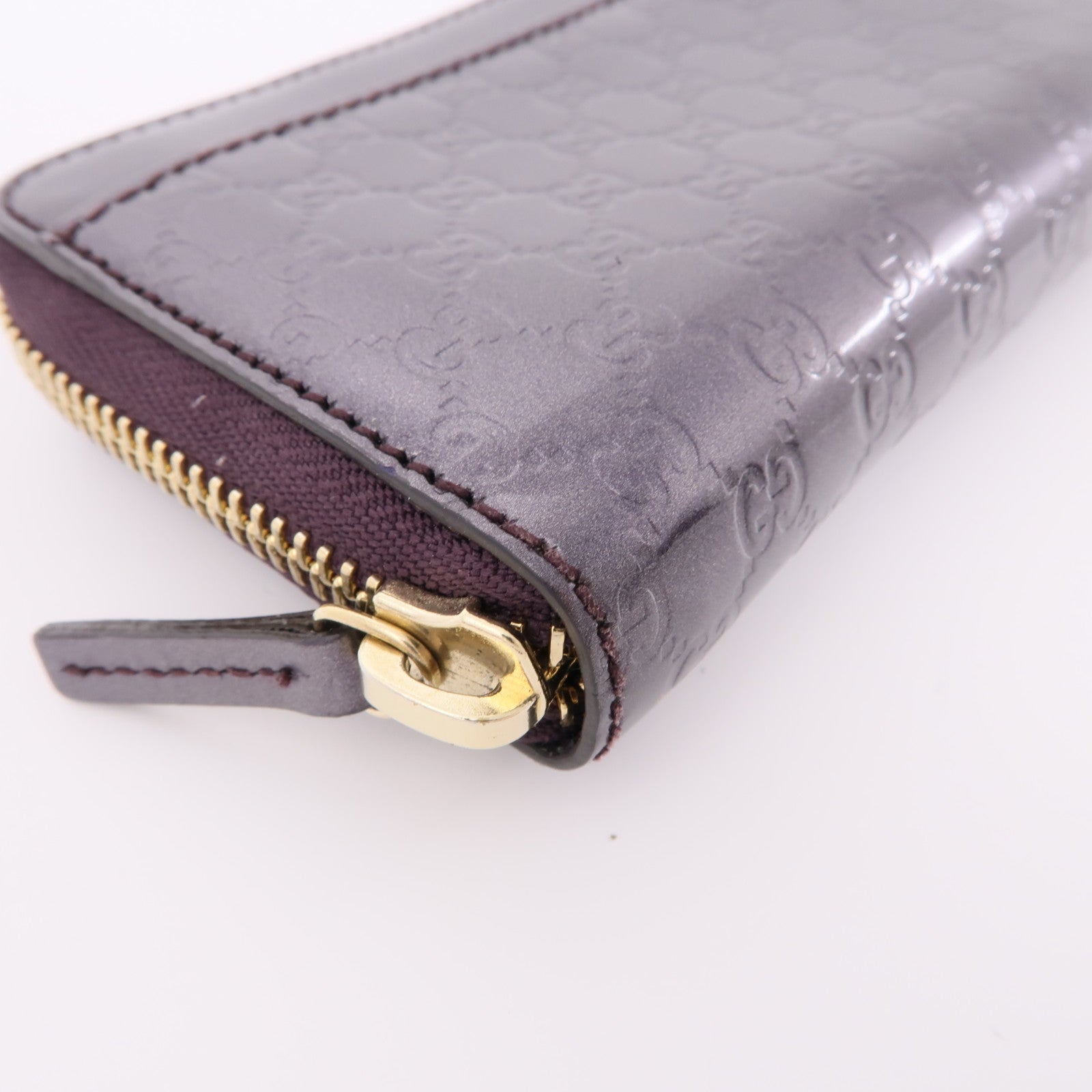 GUCCI 漆皮皮革Card Case金扣卡片套紫色