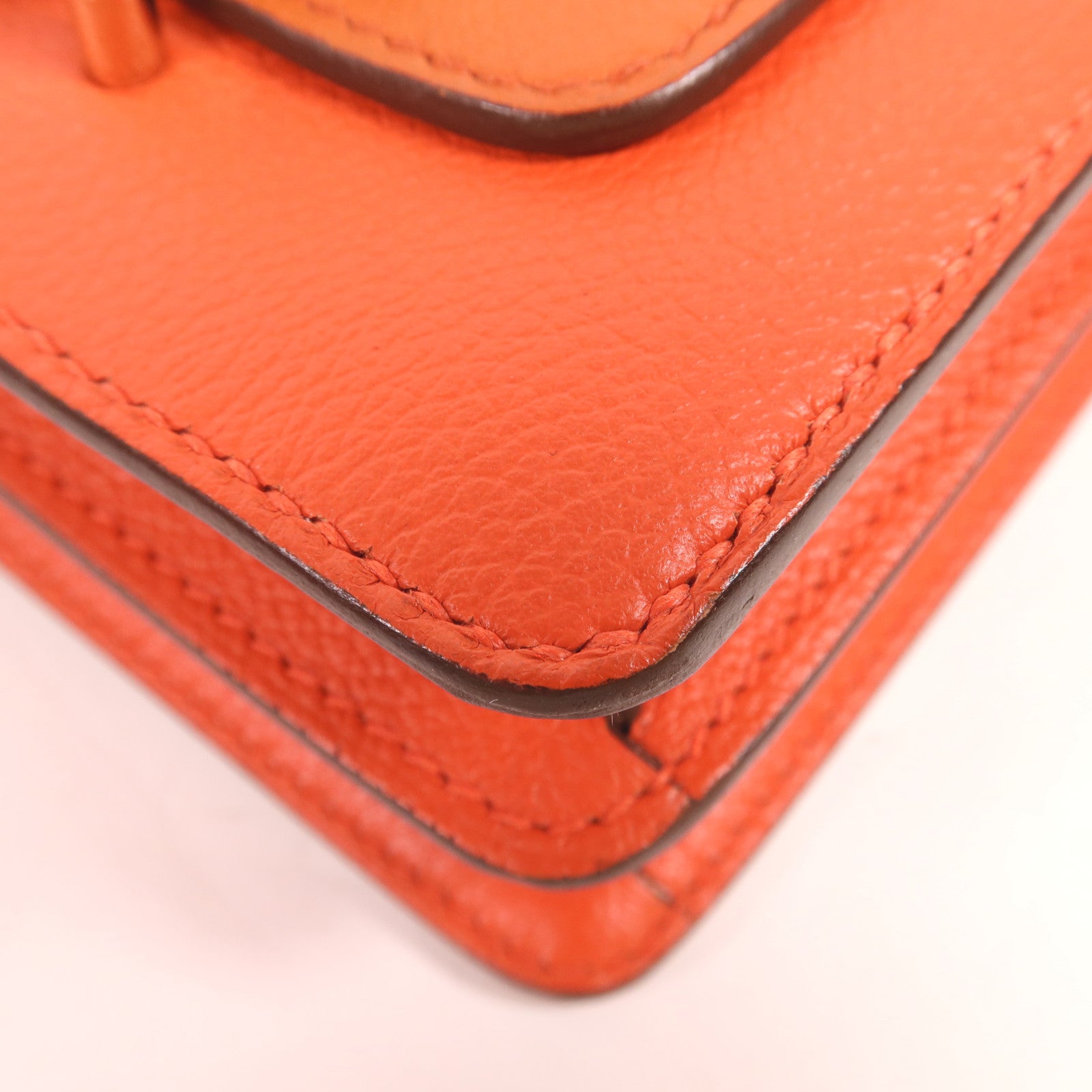 HERMES Evercolor皮革Mini Roulis金扣肩背袋Cuivre/Capucine