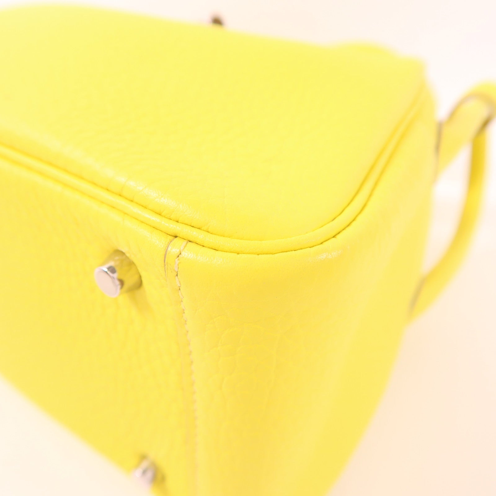 HERMES Clemence皮革Mini Lindy銀扣手挽肩背兩用袋