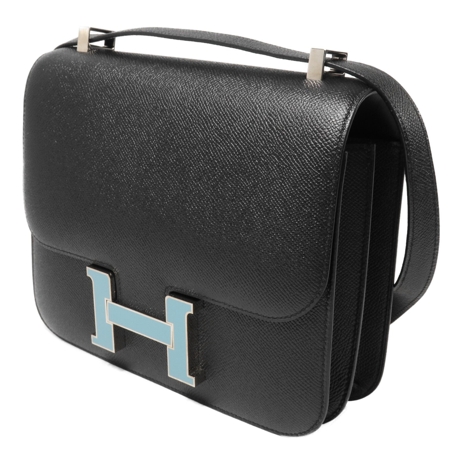 HERMES Epsom皮革皮革Constance 24肩背袋Noir