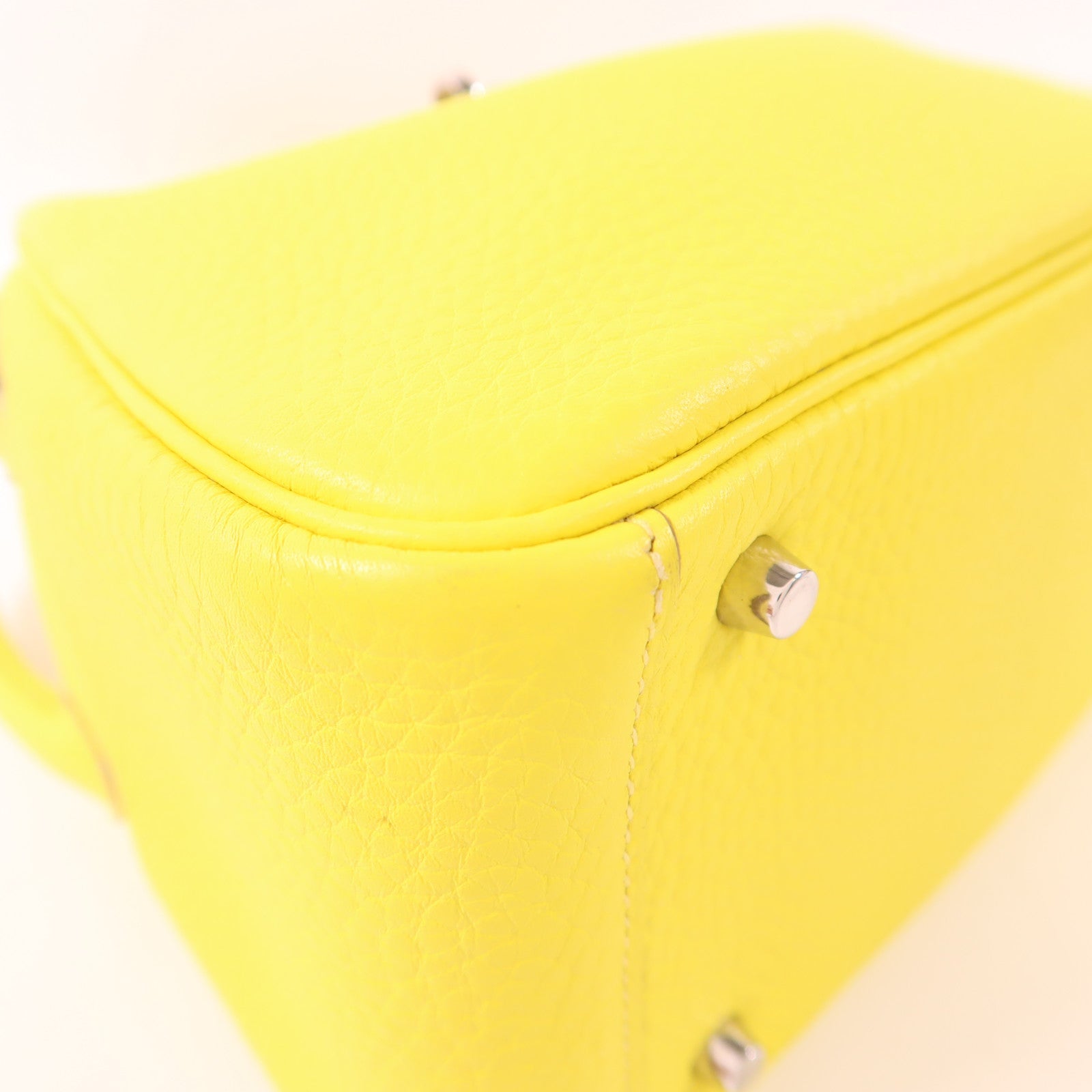 HERMES Clemence皮革Mini Lindy銀扣手挽肩背兩用袋