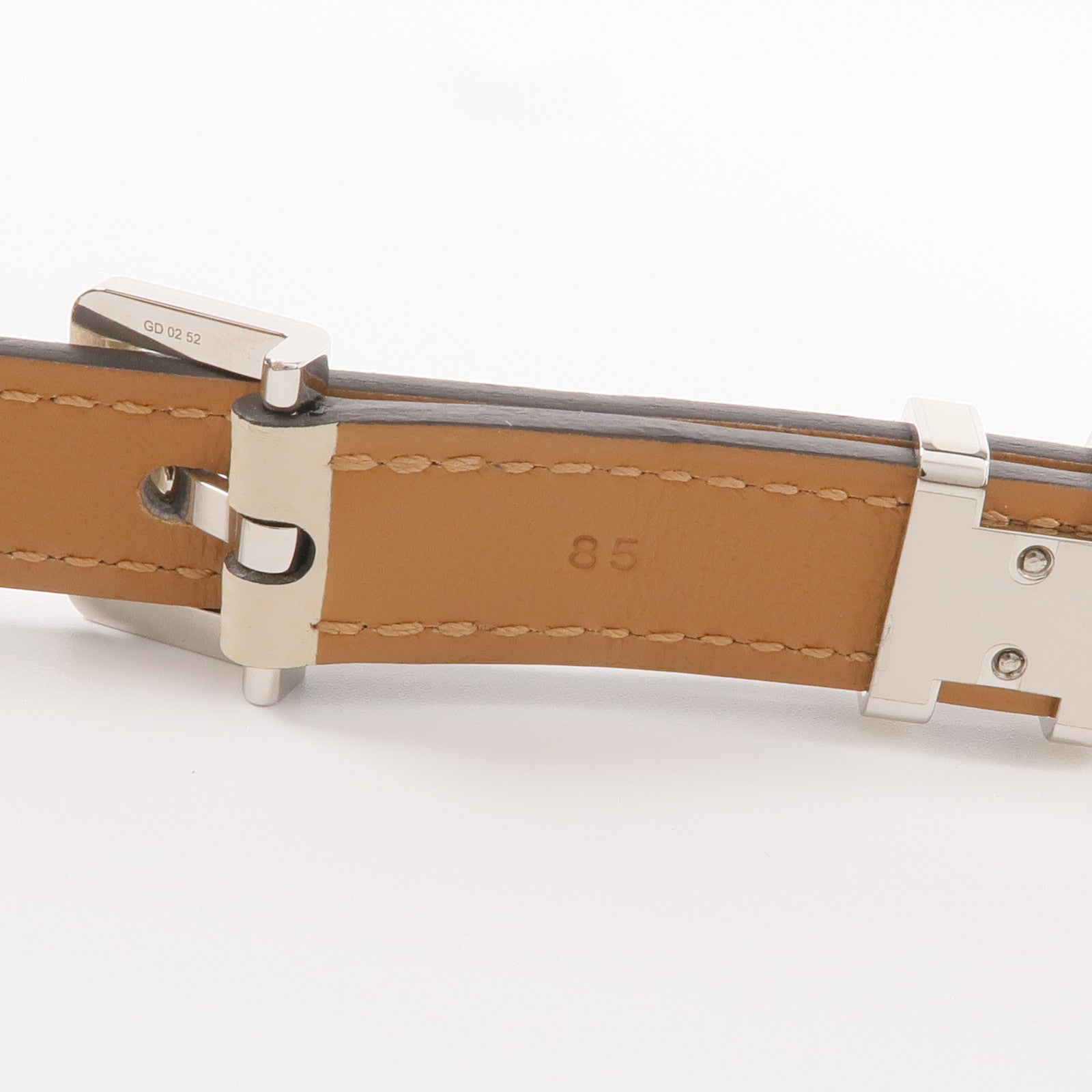 HERMES 【激減優惠】Epsom皮革POP H Belt銀扣皮帶Craie